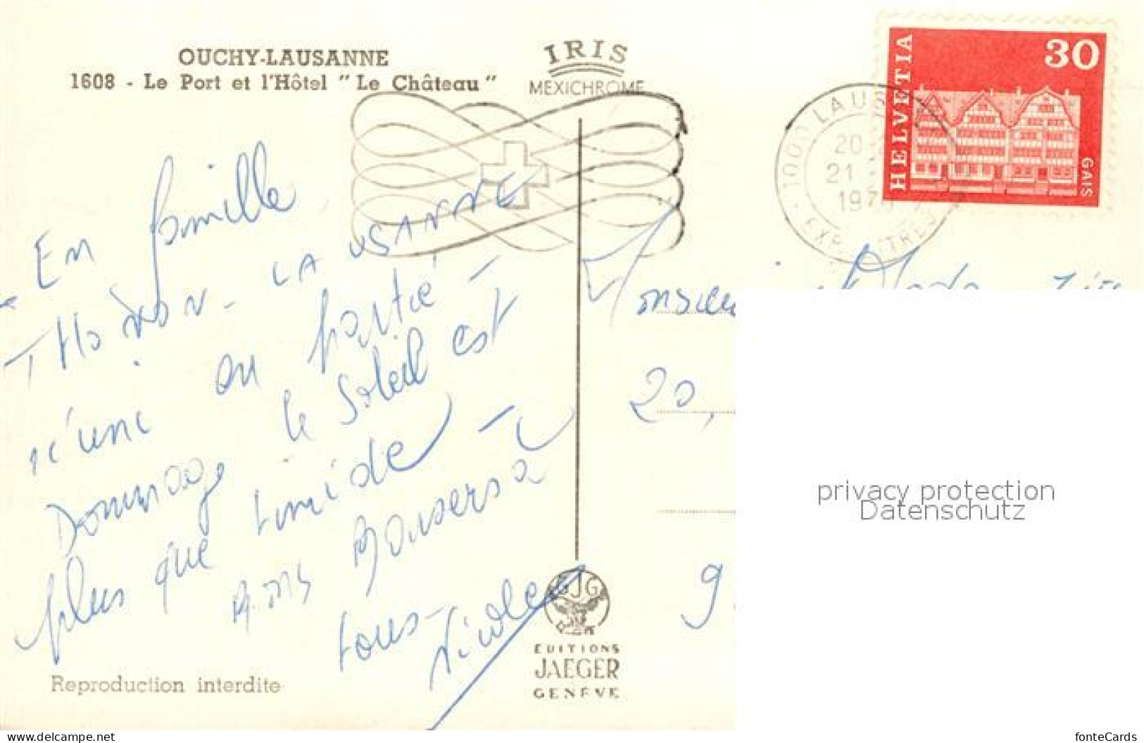 13191883 Lausanne Ouchy Le Port Et L’Hotel Le Chateau Lausanne Ouchy - Altri & Non Classificati