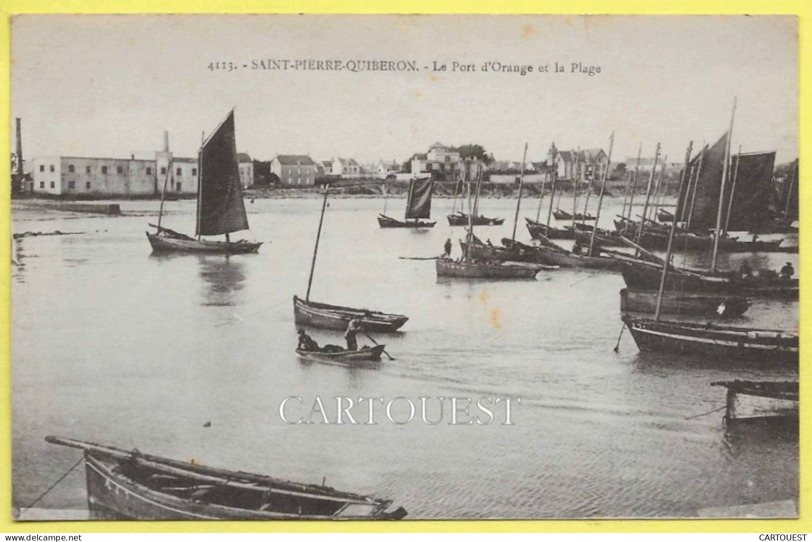 CPA SAINT PIERRE-QUIBERON , LE PORT D'ORANGE ET LA PLAGE 1951 - Quiberon