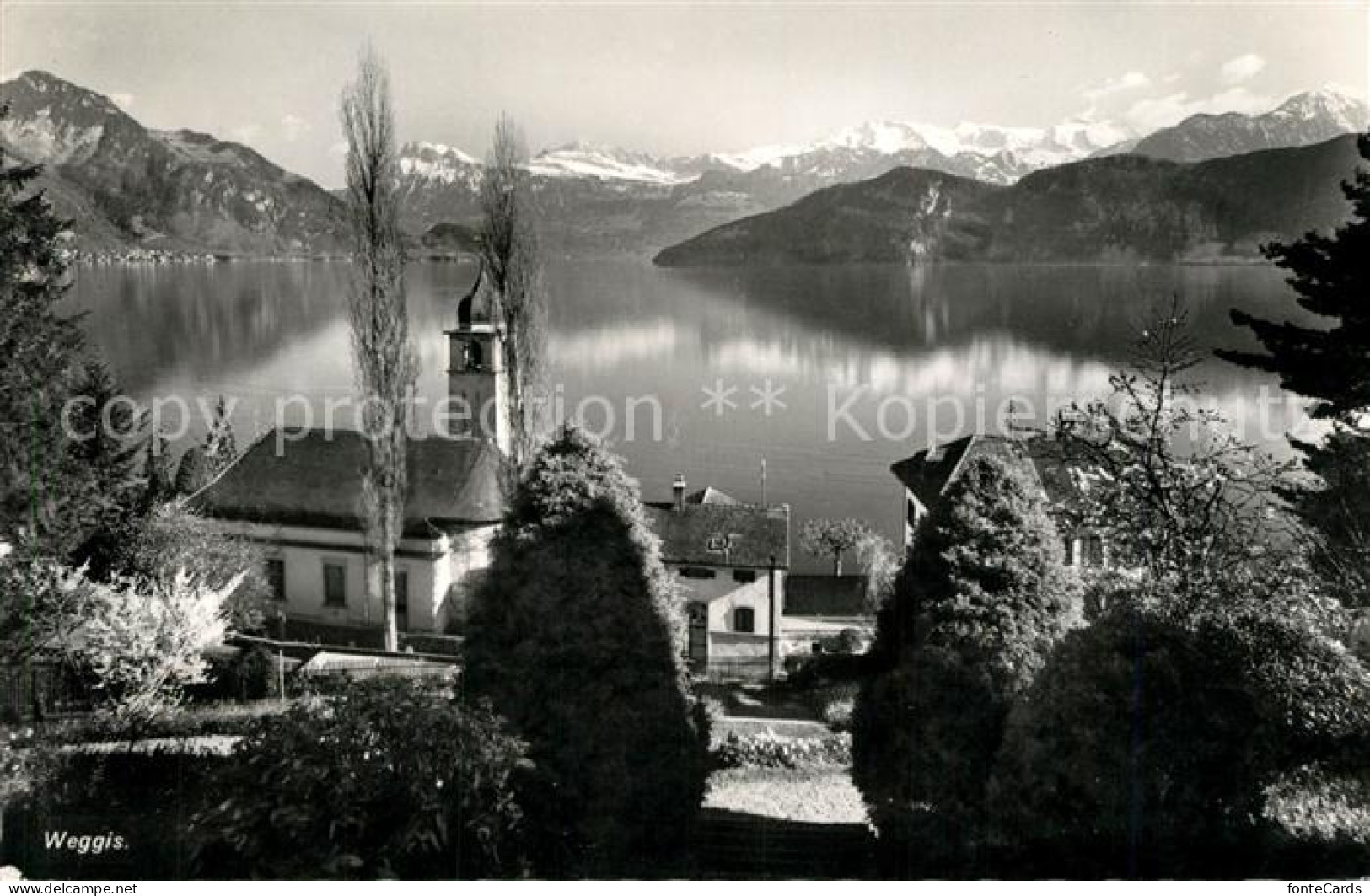 13191811 Weggis Vierwaldstaettersee Kirche Seepanorama Weggis Vierwaldstaetterse - Sonstige & Ohne Zuordnung