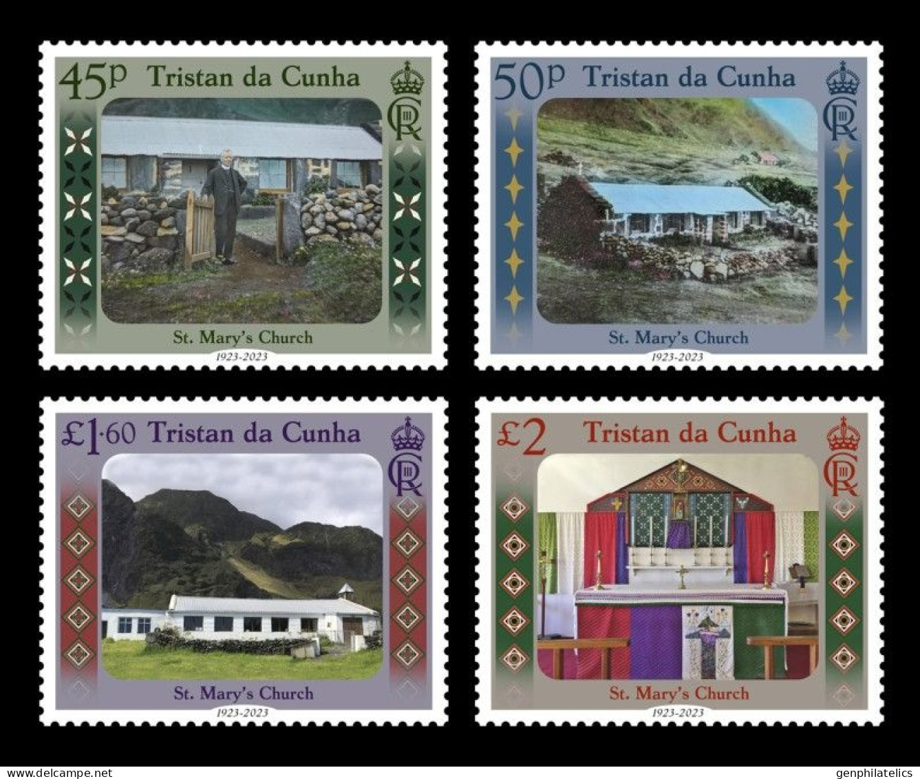 TRISTAN Da CUNHA 2023 ARCHITECTURE Religion. Buildings CHURCHES - Fine Set MNH - Tristan Da Cunha