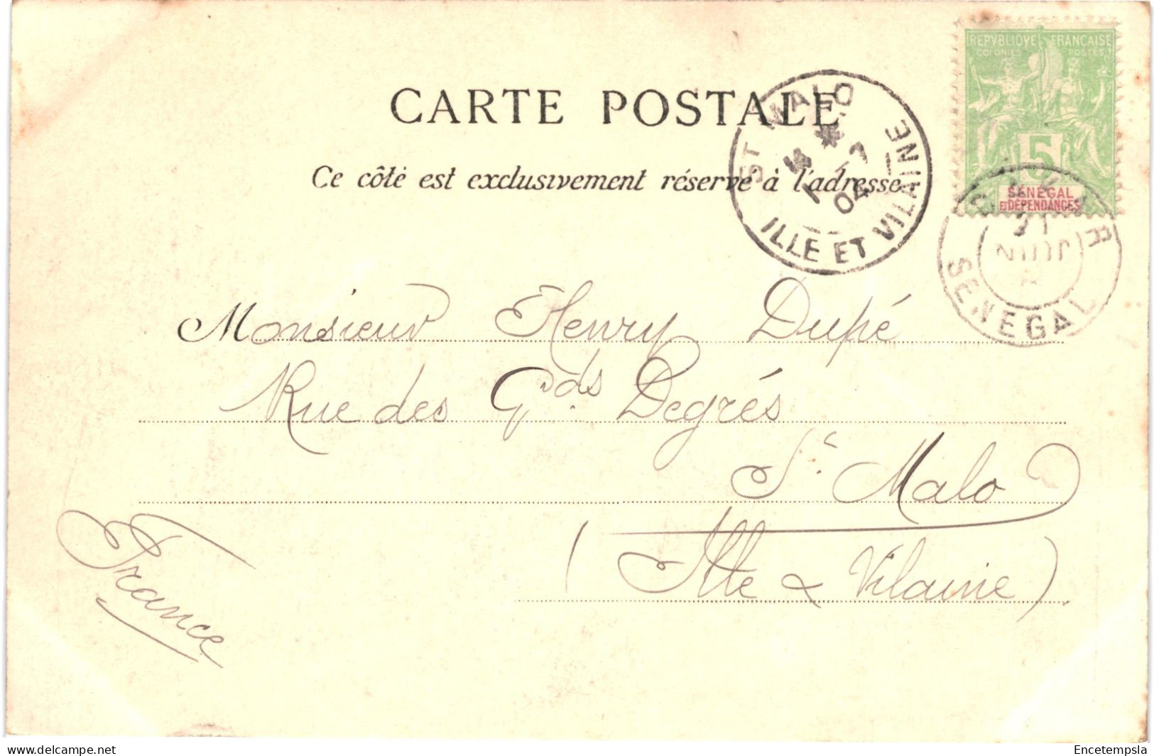 CPA Carte Postale Sénégal Dakar Rue De La Poste 1904 VM80086ok - Senegal