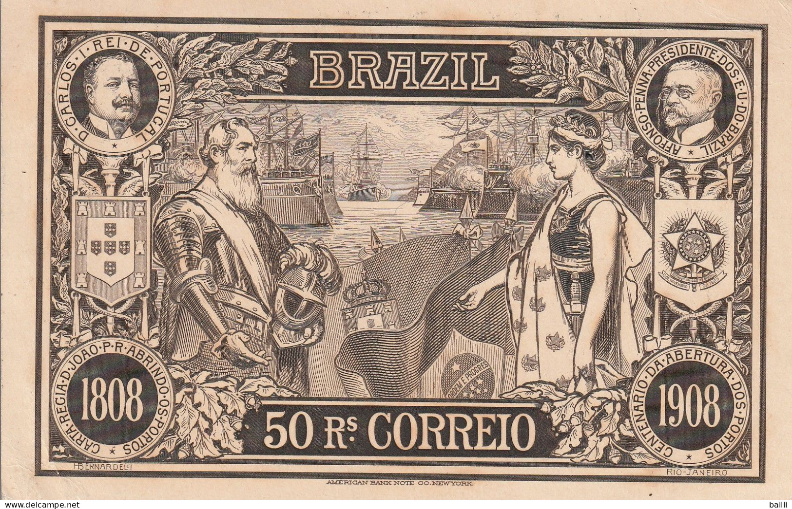 Brésil Entier Postal Illustré Pour L'Autriche 1908 - Postal Stationery