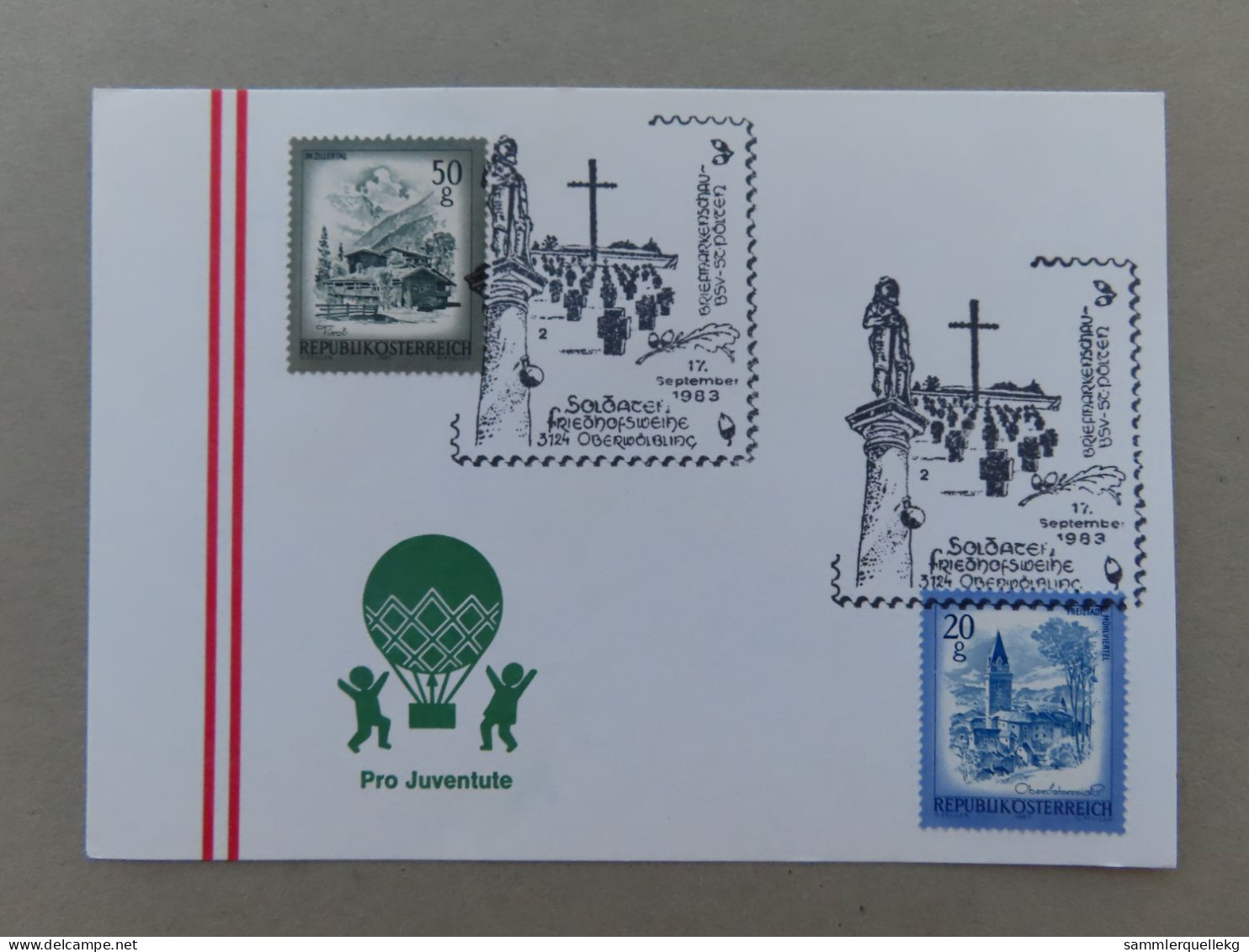 Österreich Pro Juventute - Mit Sonderstempel 17. September 1983 Oberwölbling, Soldatenfriedhofweihe (Nr.1089) - Andere & Zonder Classificatie