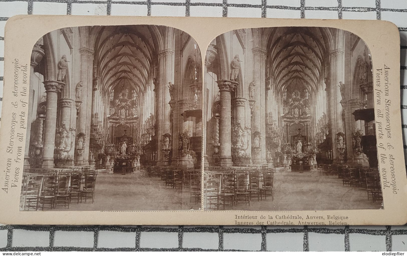 Intérieur De La Cathédrale, Anvers, Belgique. American Stereoscopes - Stereoscoopen