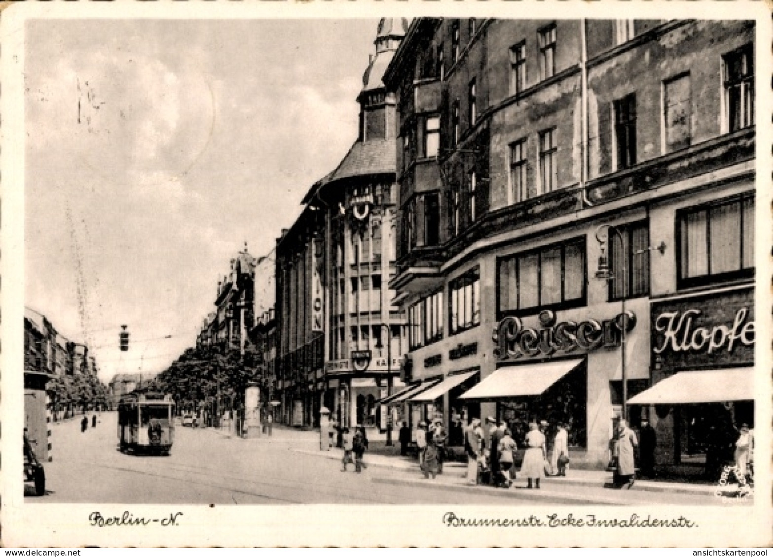 CPA Berlin Mitte, Brunnenstraße Ecke Invalidenstraße, Geschäft Leiser, Union, Straßenbahn - Andere & Zonder Classificatie