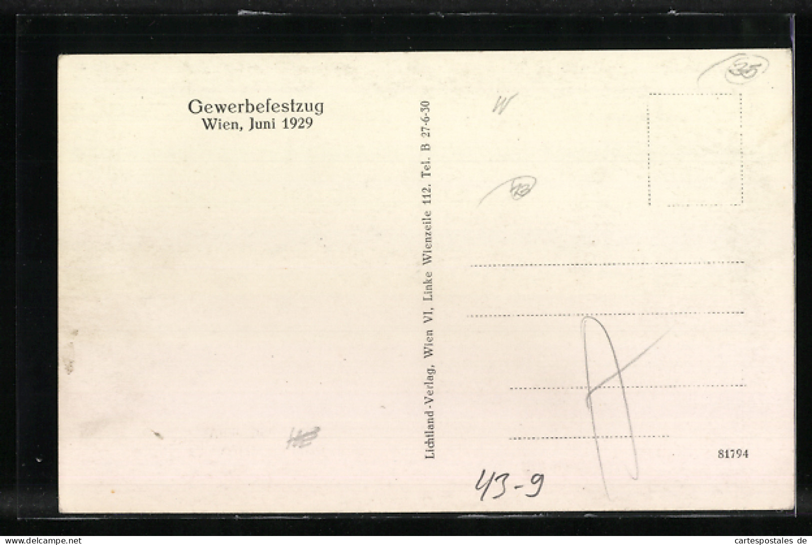 AK Wien, Gewerbefestzug, Juni 1929, Volksfest  - Otros & Sin Clasificación