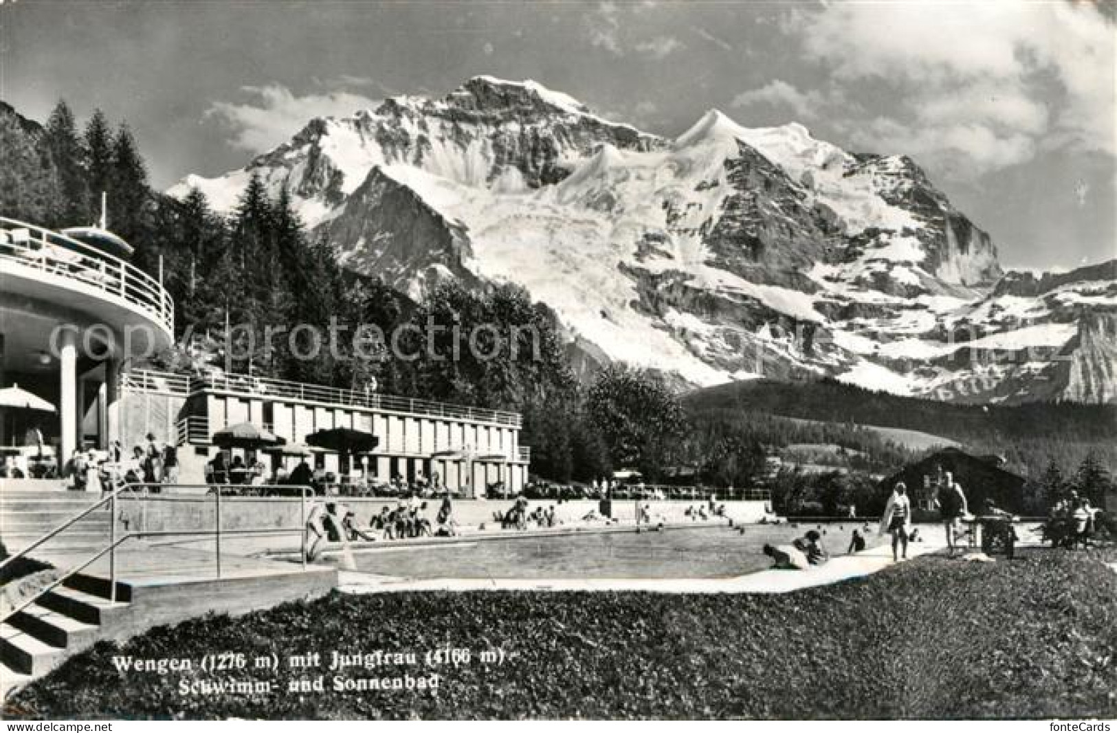 13190554 Wengen BE Mit Jungfrau Schwimm Und Sonnenbad Wengen BE - Autres & Non Classés