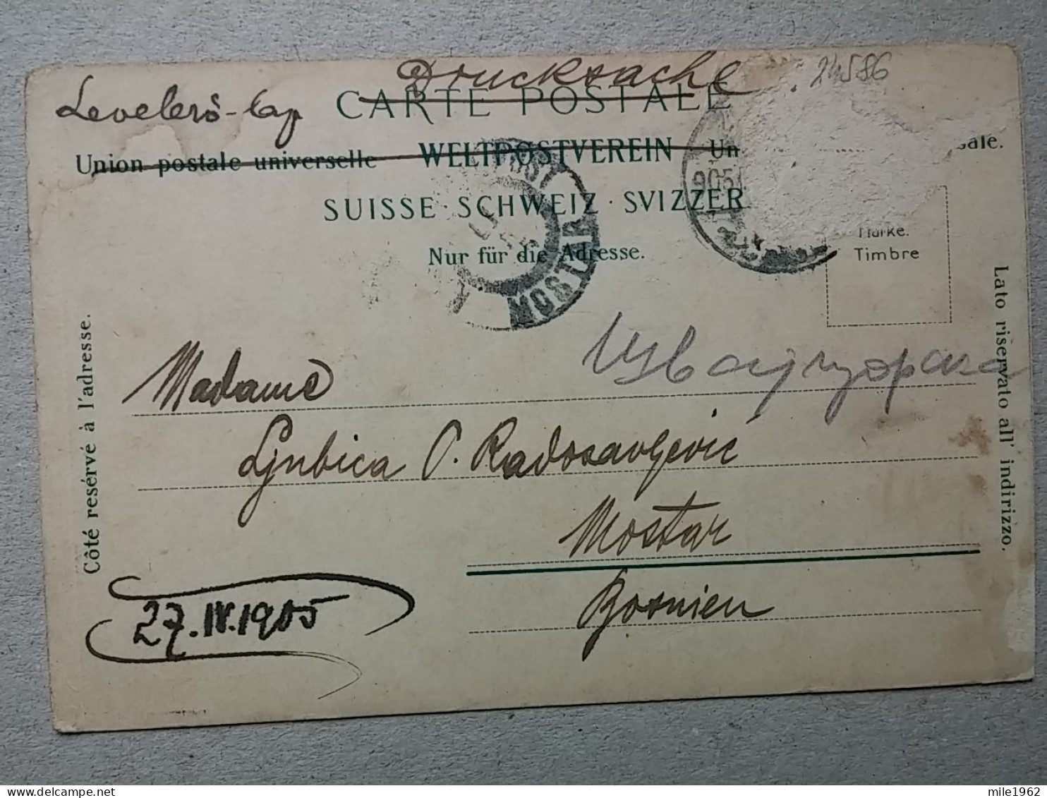 KOV 800-188 - SWITZERLAND, RICHISAU 1905 - Other & Unclassified