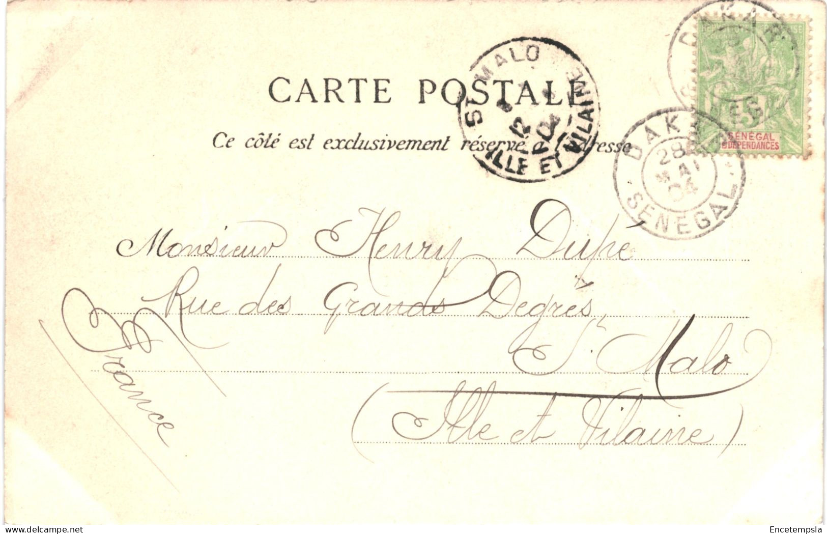 CPA Carte Postale Sénégal Dakar  1904 VM80088ok - Senegal