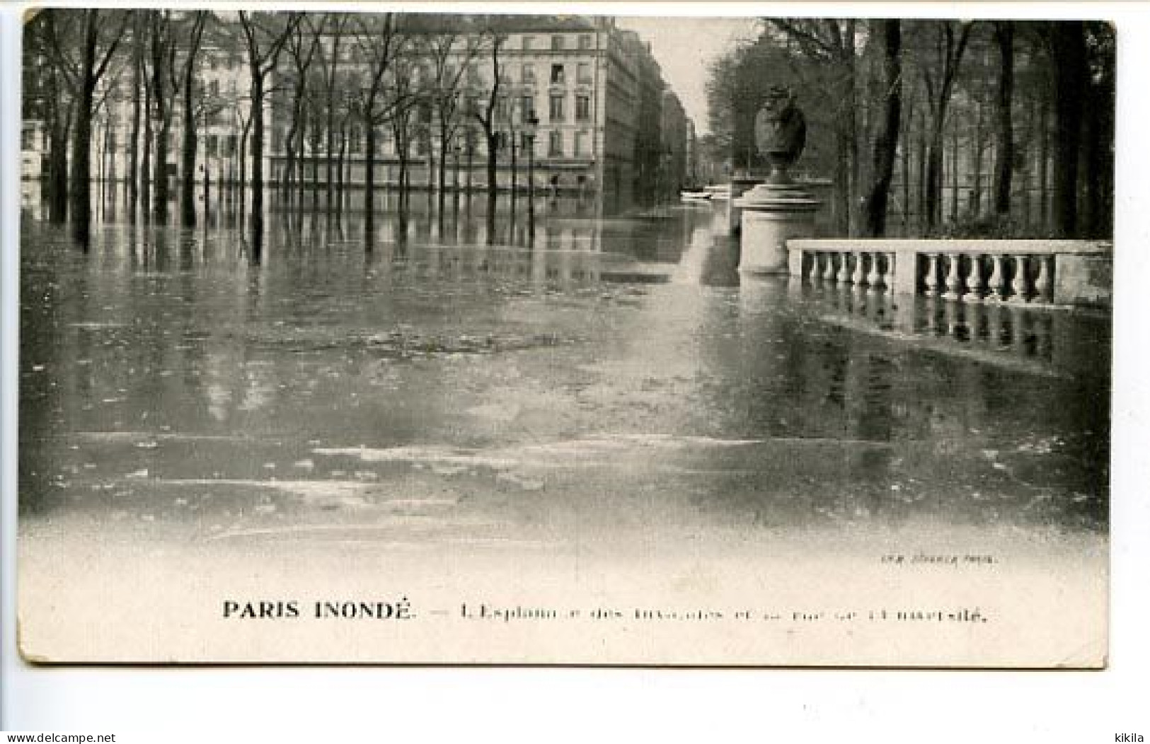 CPA 9 X 14  PARIS Paris Inondé L'Esplanade Des Invalides Et La Rue De L'université   Inondations  Crue - Paris Flood, 1910