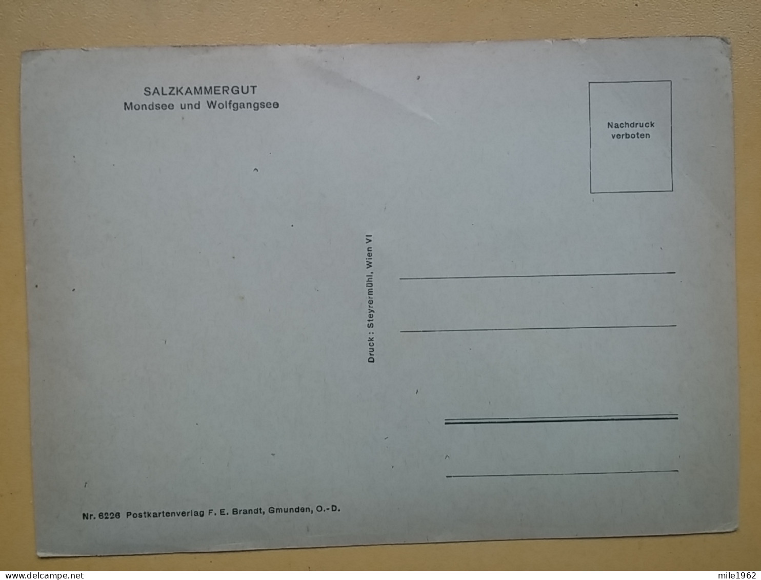 KOV 800-189 - AUSTRIA, SALZKAMMERGUT, MONDSEE, WOLFGANGSEE - Other & Unclassified