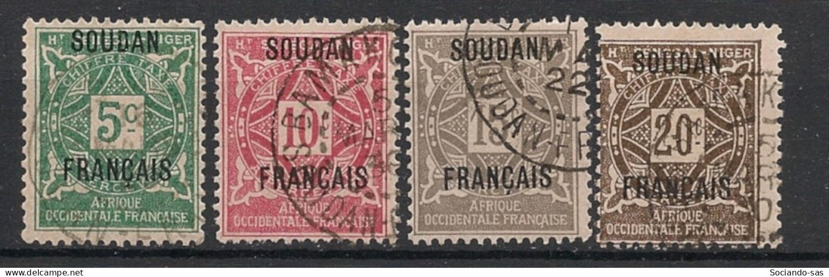 SOUDAN - 1921 - Taxe TT N°YT. 1 à 4 - 4 Valeurs - Oblitéré / Used - Oblitérés