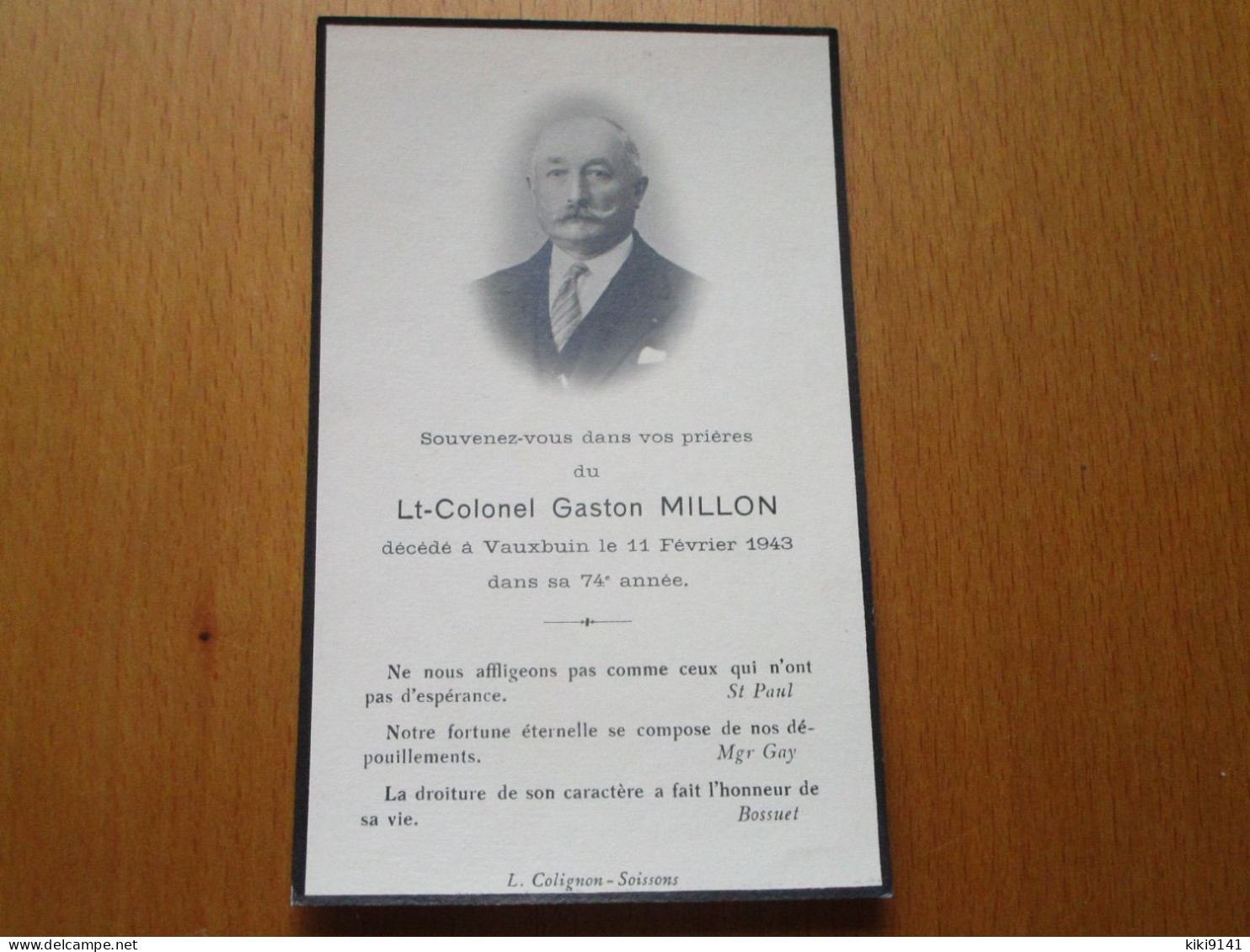 VAUXBUIN - Souvenez-vous Dans Vos Prières Du Lt-Colonel Gaston MILLON - Sonstige & Ohne Zuordnung