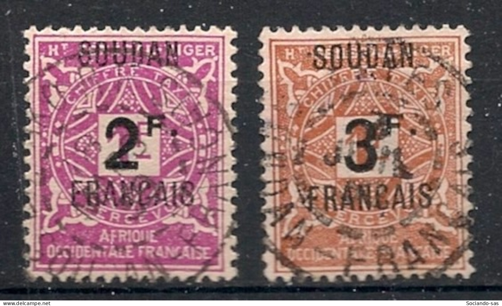 SOUDAN - 1927 - Taxe TT N°YT. 9 à 10 - Série Complète - Oblitéré / Used - Usati