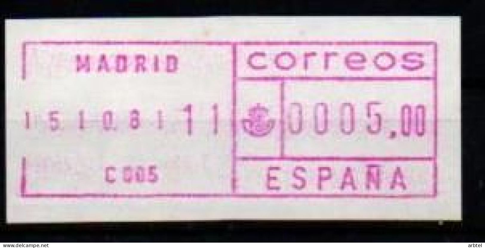 ESPAÑA SPAIN ATM FRAMA SG-15 1981 MAQUINA C005 - Unused Stamps