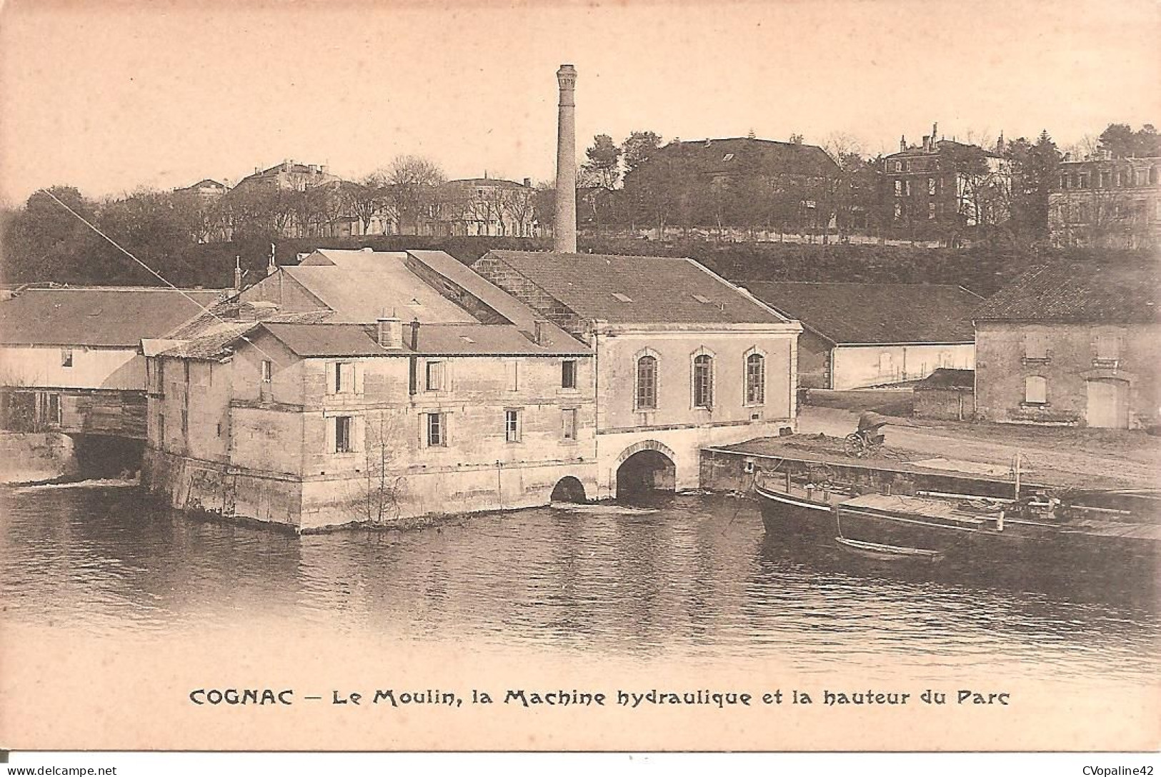 COGNAC (16) Le Moulin , La Machine Hydraulique Et La Hauteur Du Parc (Dos Non Divisé) - Cognac