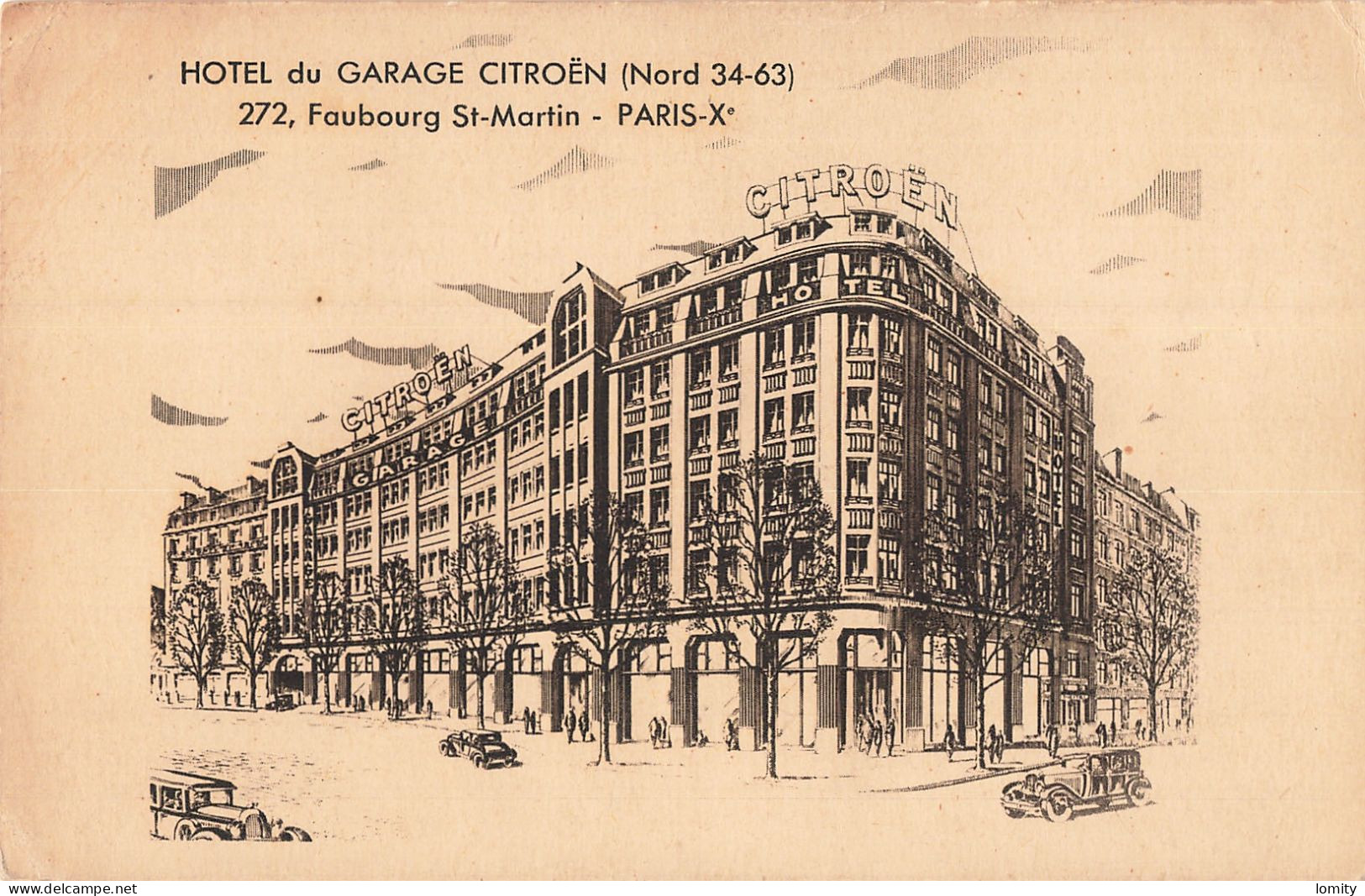 75 PAris 10e Hotel Du Garage Citroen 272 Faubourg Saint Martin CPA - District 10