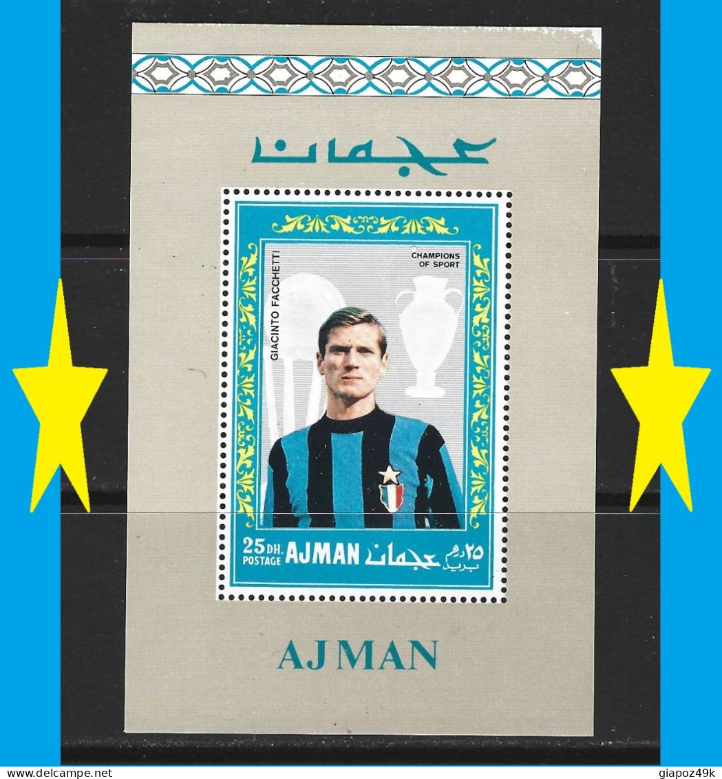 ● AJMAN 1968 1969 ֍ Giacinto FACCHETTI ● INTER Milano ֍ BF ** ● Champions Of Sport ● Soccer ● Lotto 29 ● - Adschman