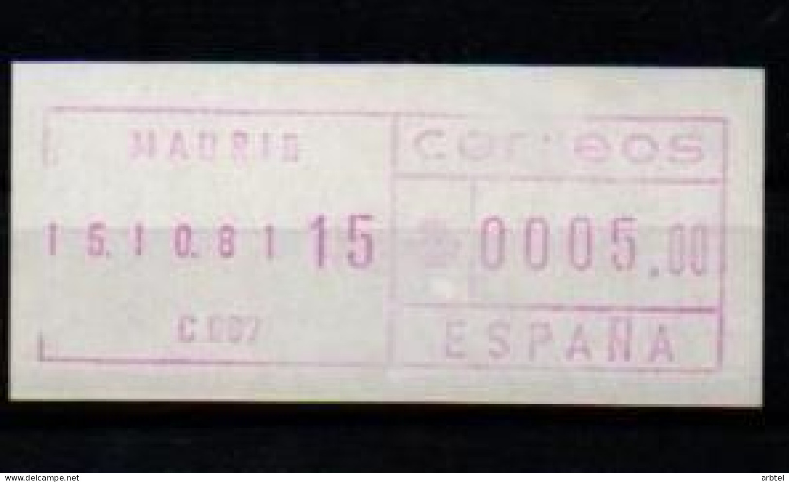 ESPAÑA SPAIN ATM FRAMA SG-15 1981 MAQUINA C007 - Nuevos