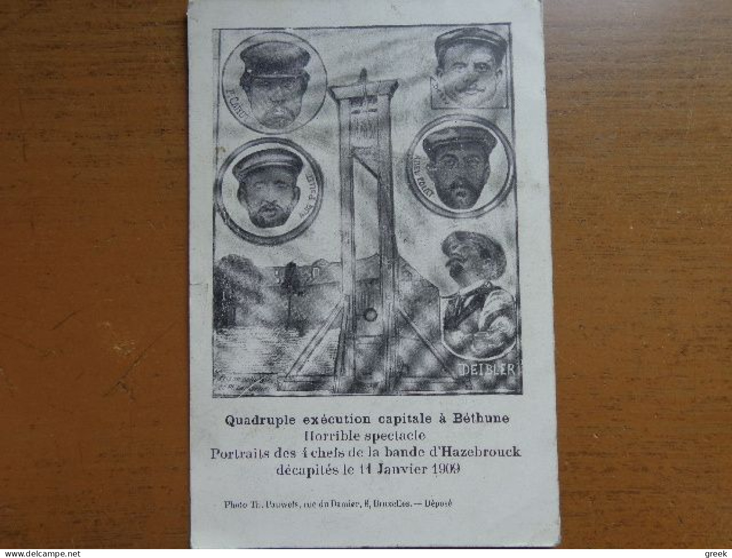 France / Quadruple Exécution Capitale A Béthune, Portraits Des 4 Chefs De La Bande D'Hazebrouck -> Ne Pas écrit - Hazebrouck