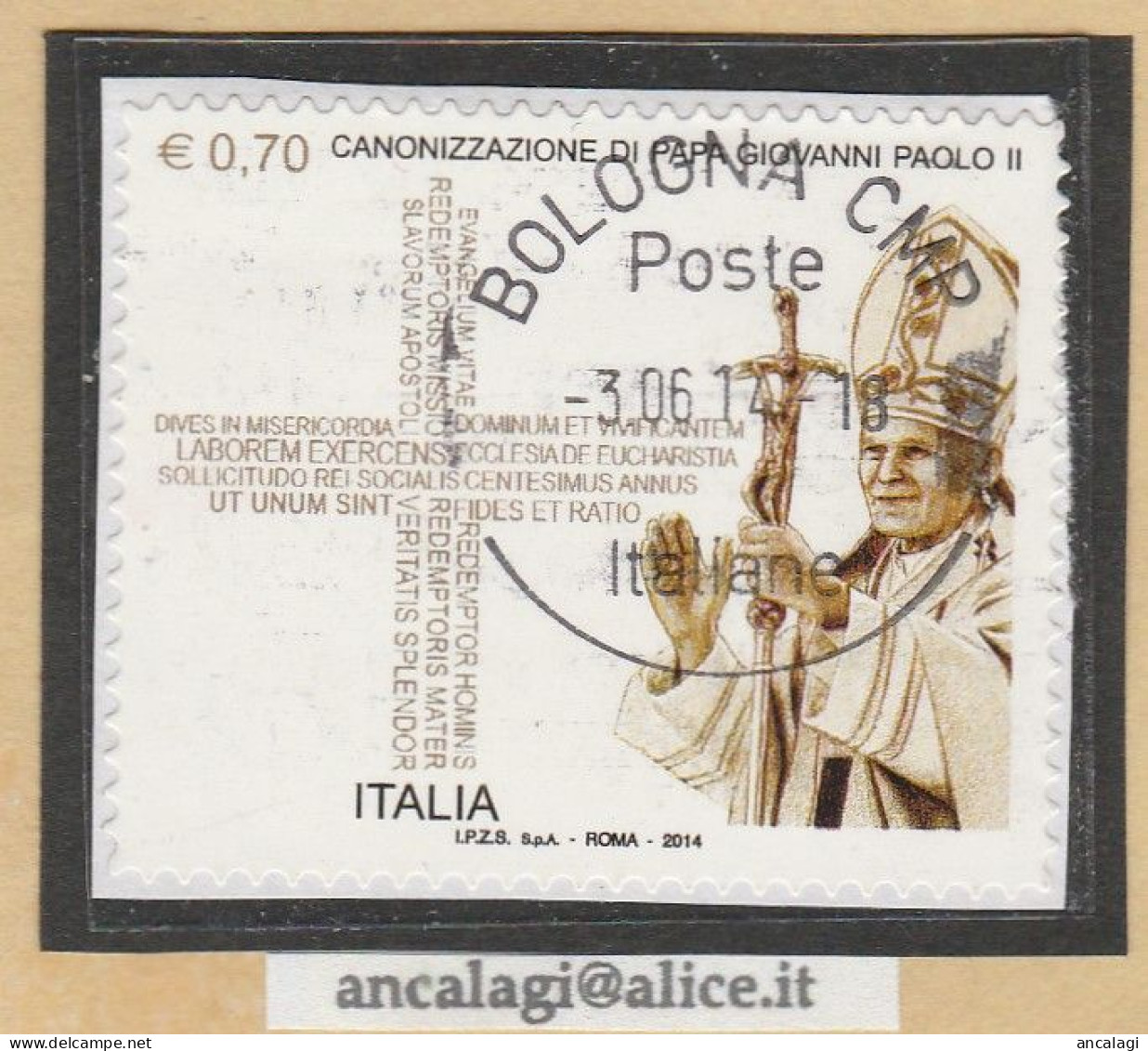 USATI ITALIA 2014 - Ref.1263 "GIOVANNI PAOLO II° " 1 Val. - - 2011-20: Gebraucht