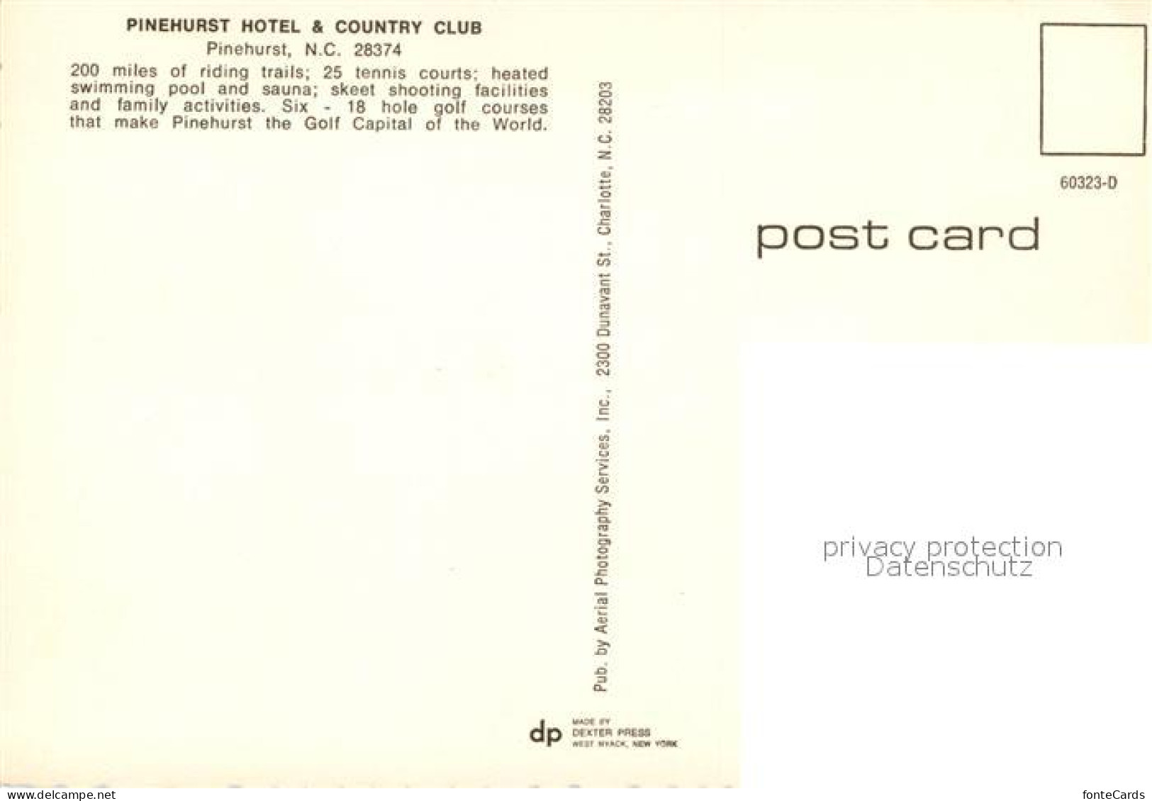 13171148 Pinehurst_North_Carolina Fliegeraufnahme Pinehurst Hotel Country Club - Other & Unclassified