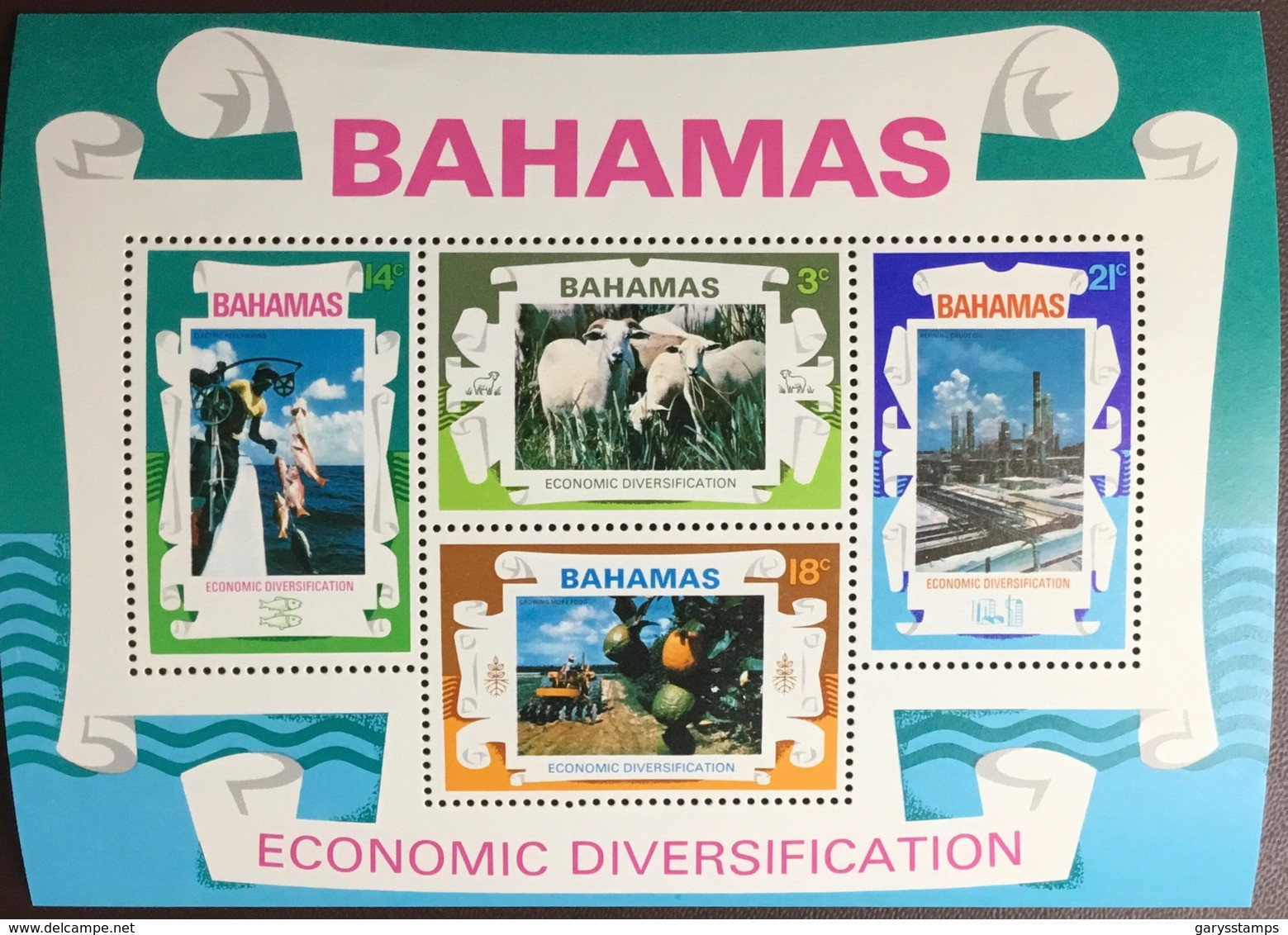 Bahamas 1975 Economic Diversification Animals Minisheet MNH - Bahamas (1973-...)