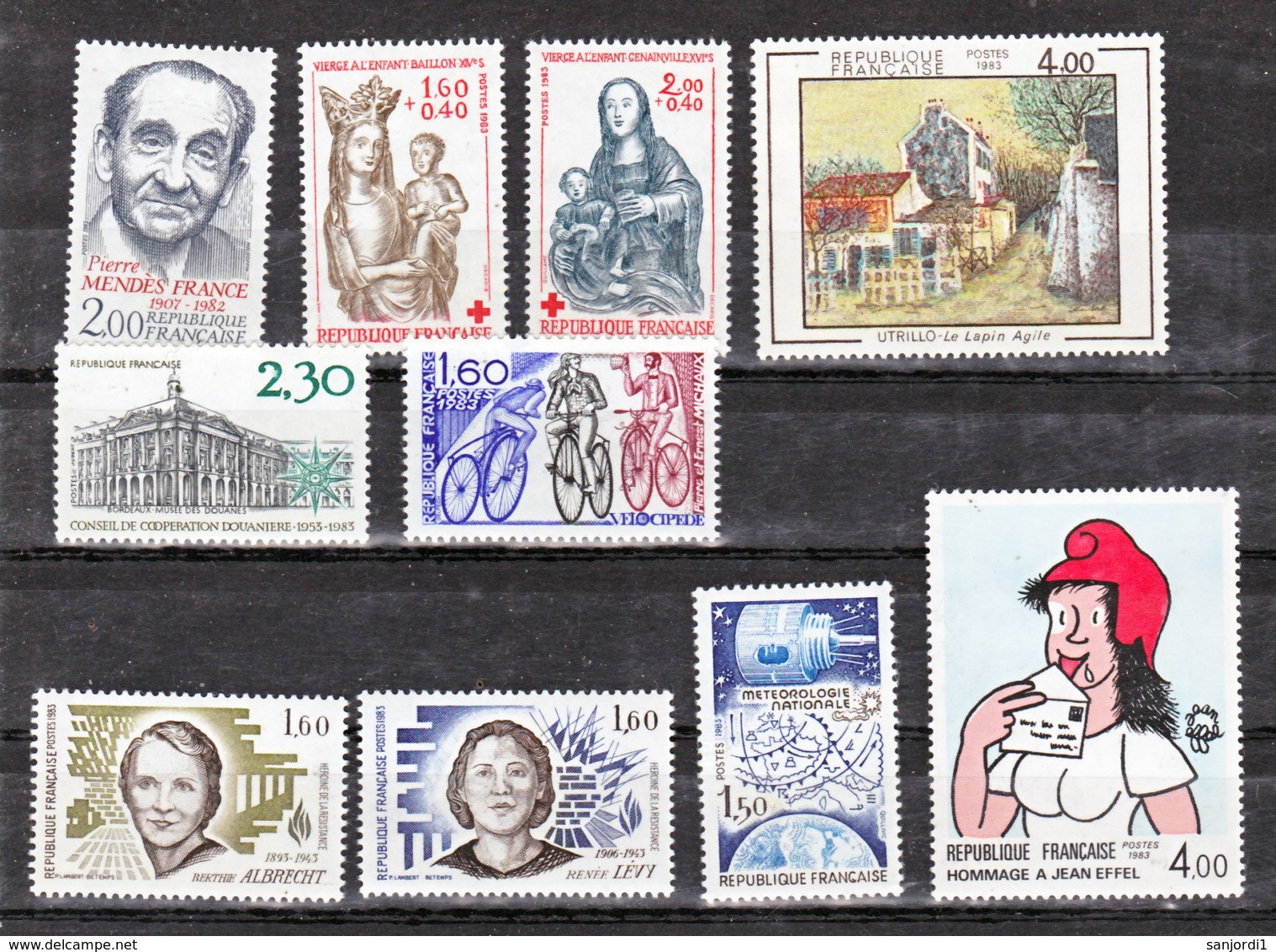 France 1983 2252 2298 Année Poste Neuf ** TB MNH SiN CHARNELa Faciale 19 - 1980-1989