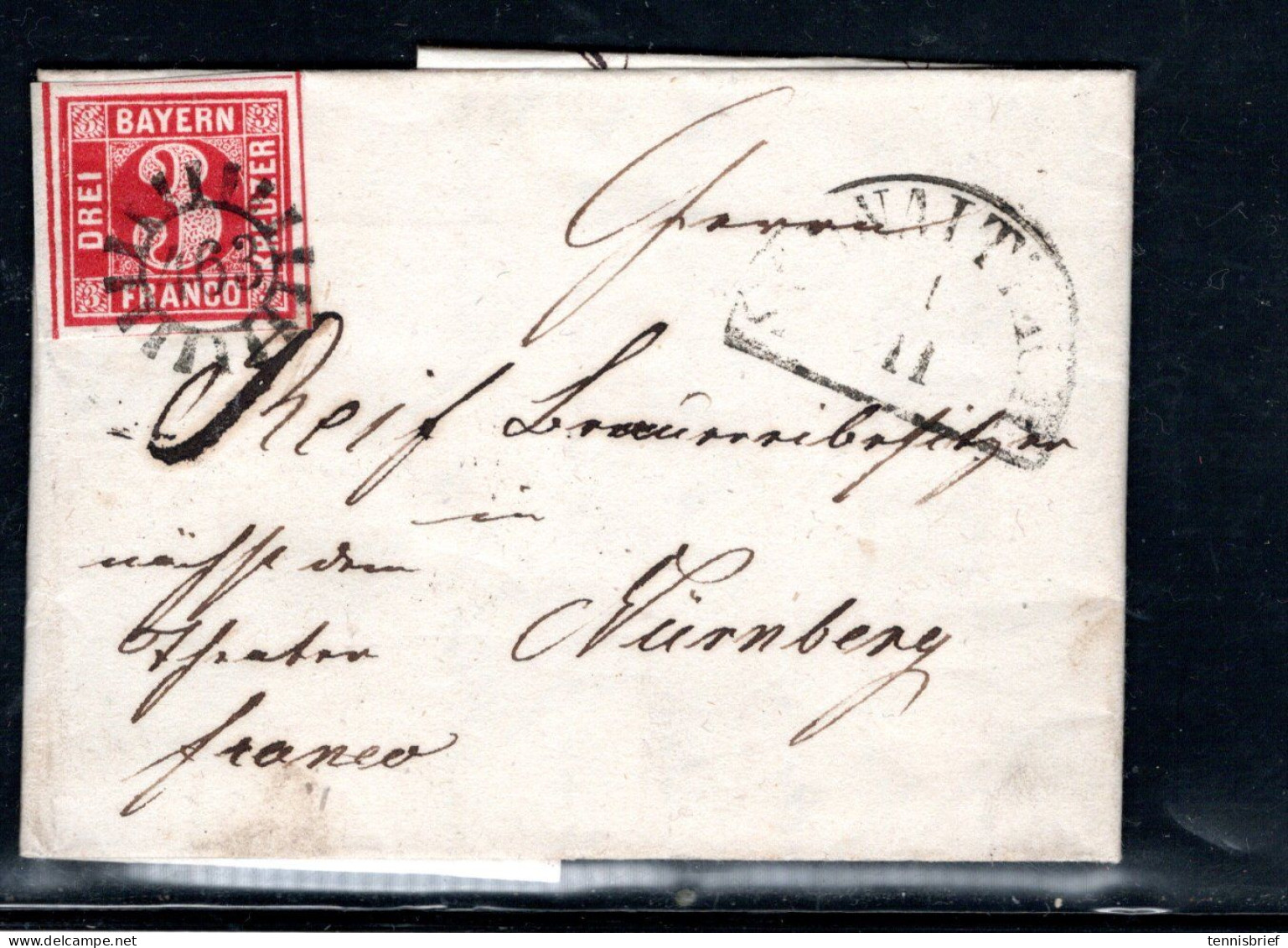 1863, 3 Kr. Rot,sehr  Breitrandig Allseits , Luxus , Glasklar GMR "463 "  SCHNAITTACH , Kpl. Brief ,Sem + € 40,-  #169 - Covers & Documents