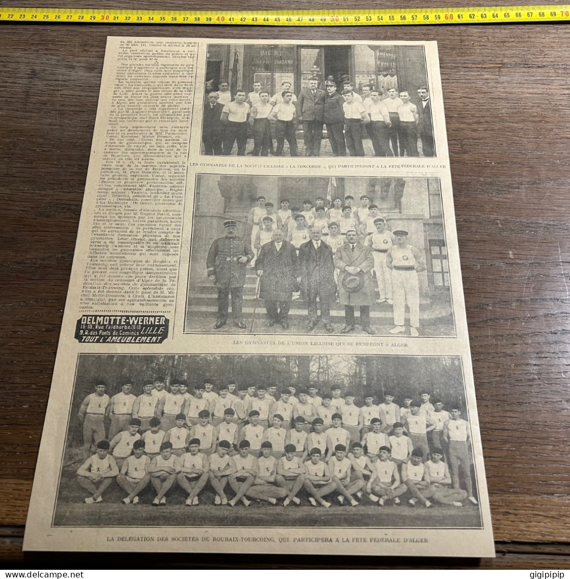 1930 GHI15 DELEGATION DES SOCIETES DE ROUBAIX TOURCOING FETE FEDERALE D'ALGER Société Lilloise La CONCORDE - Sammlungen