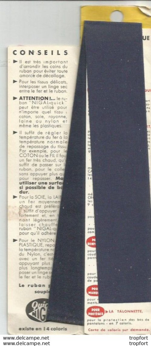 CK / RARE à Retrouver !! Pochette Avec RUBAN QUICK NIGAL Sans Couture Fer Repasser RUBAN PERCALE SOULE - Autres & Non Classés