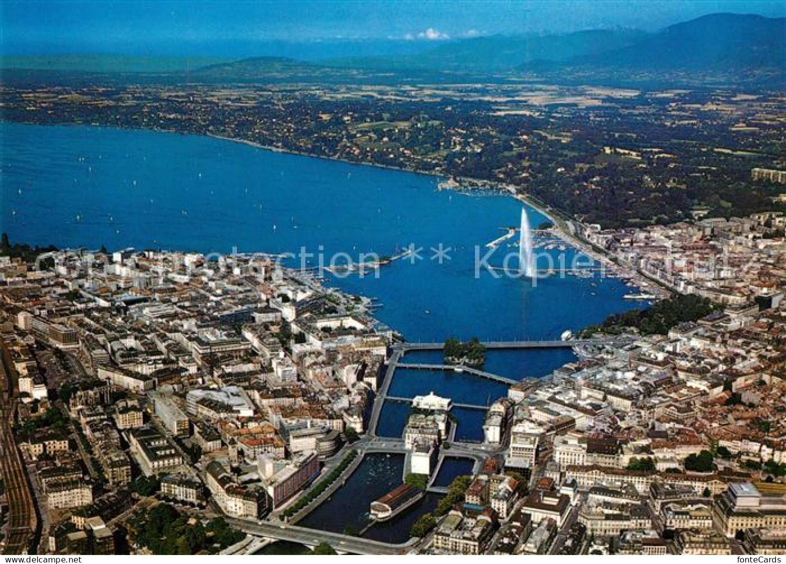 13164371 Geneve GE Vue Generale Aerienne Les Ponts Sur Le Rhone Geneve GE - Andere & Zonder Classificatie