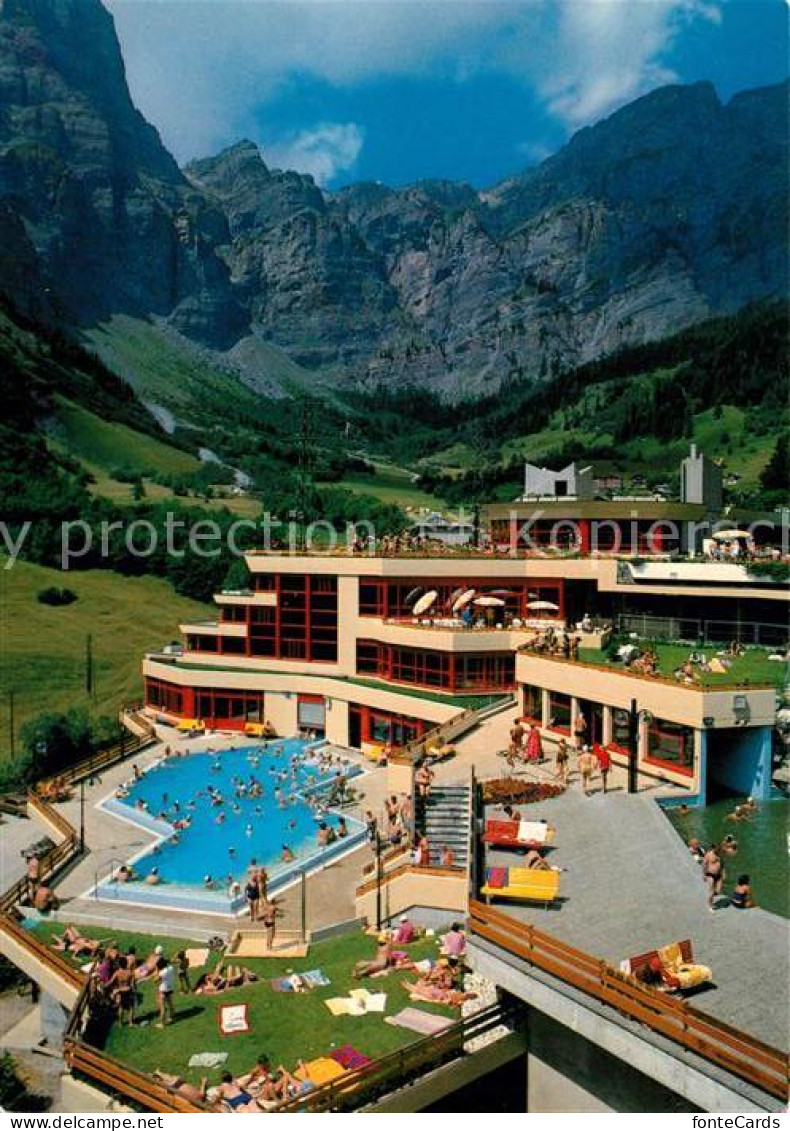 13163244 Leukerbad Thermal Badecenter Blick Zum Gemmipass Leukerbad - Autres & Non Classés