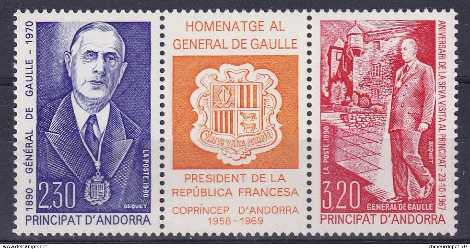 Homenatge Al General De Gaule Andorra  Neufs Sans Charnières ** - Unused Stamps