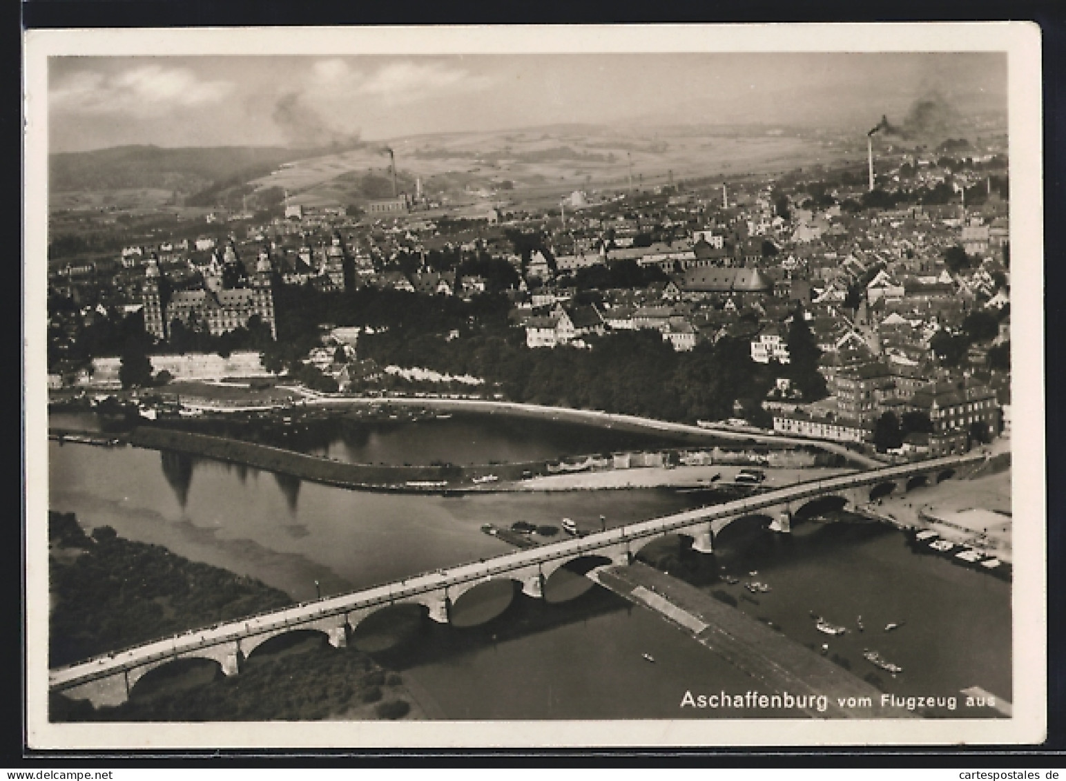 AK Aschaffenburg, Gesamtansicht Vom Flugzeug Aus Gesehen  - Aschaffenburg