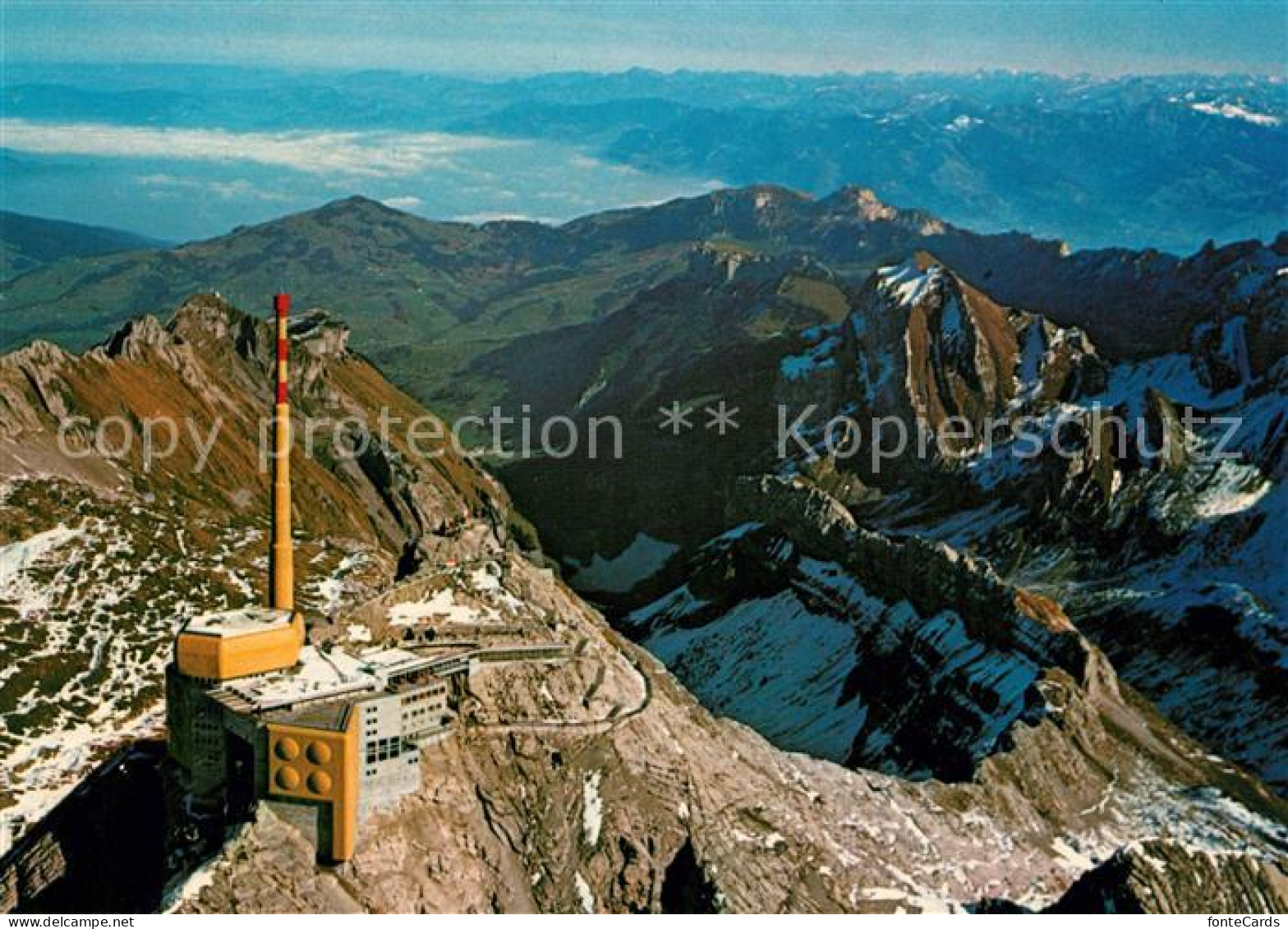 13161920 Saentis AR Fliegeraufnahme Bergstation PTT Panorama Saentis AR - Altri & Non Classificati