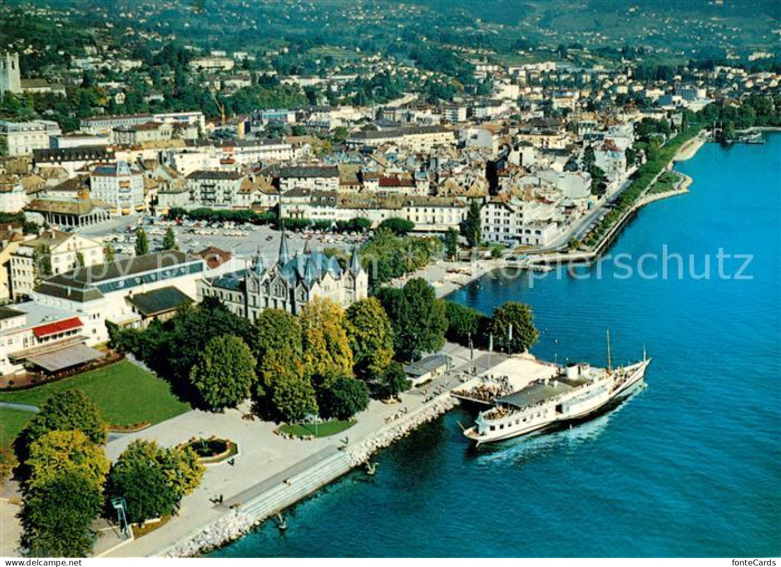 13161788 Vevey VD Fliegeraufnahme Jardin Du Rivage Vevey - Sonstige & Ohne Zuordnung