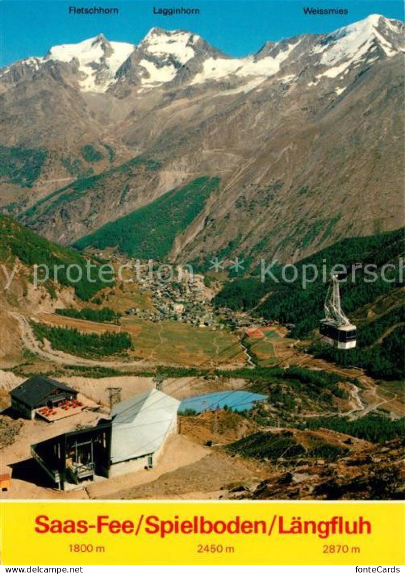 13161772 Saas-Fee Fliegeraufnahme Seilbahn Spielboden Laengfluh Saas-Fee - Other & Unclassified