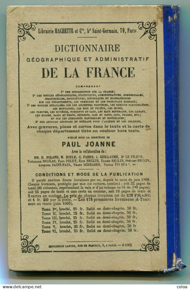 Adolphe JOANNE Géographie Des Bouches-du-Rhône 1903 - 1801-1900