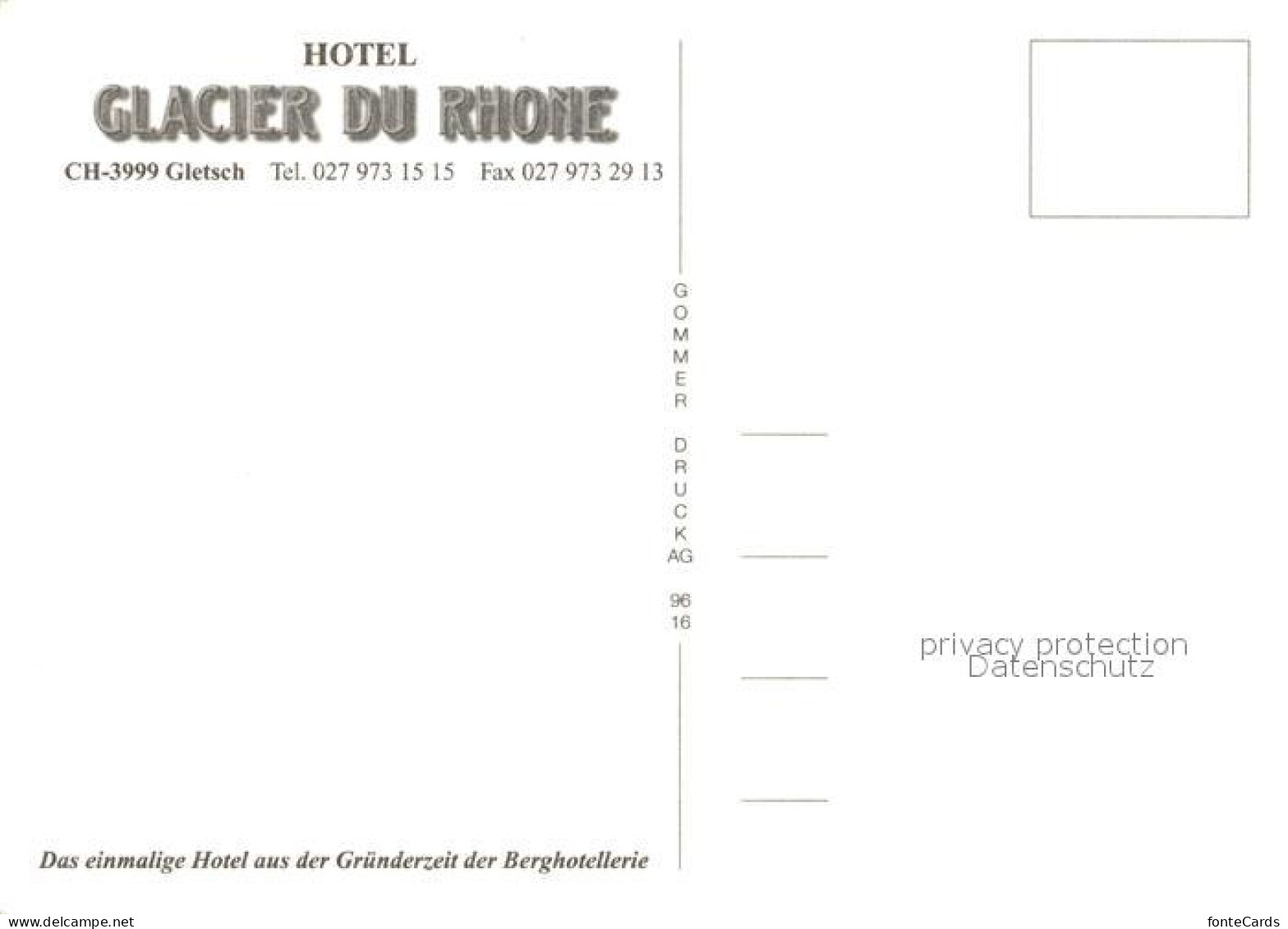 13161453 Gletsch Hotel Glacier Du Rhone Rhone Rhone - Other & Unclassified
