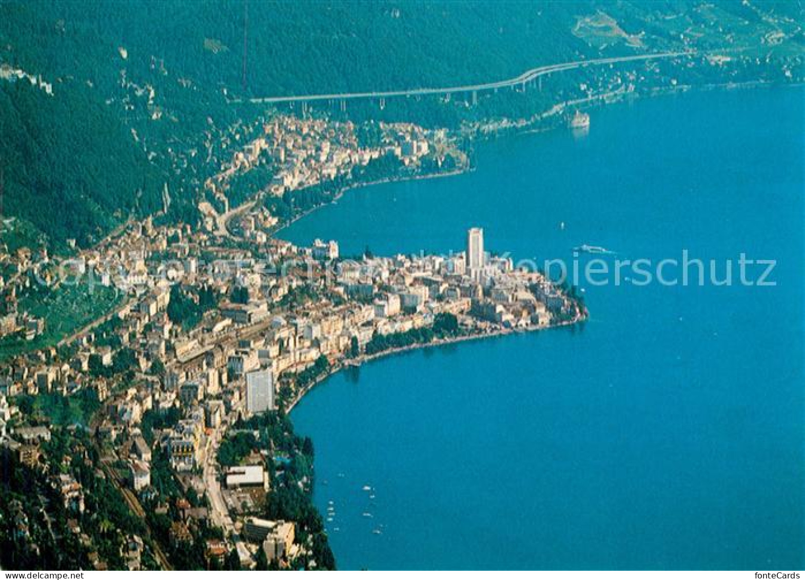 13161274 Montreux VD Fliegeraufnahme Lac Leman Montreux - Sonstige & Ohne Zuordnung