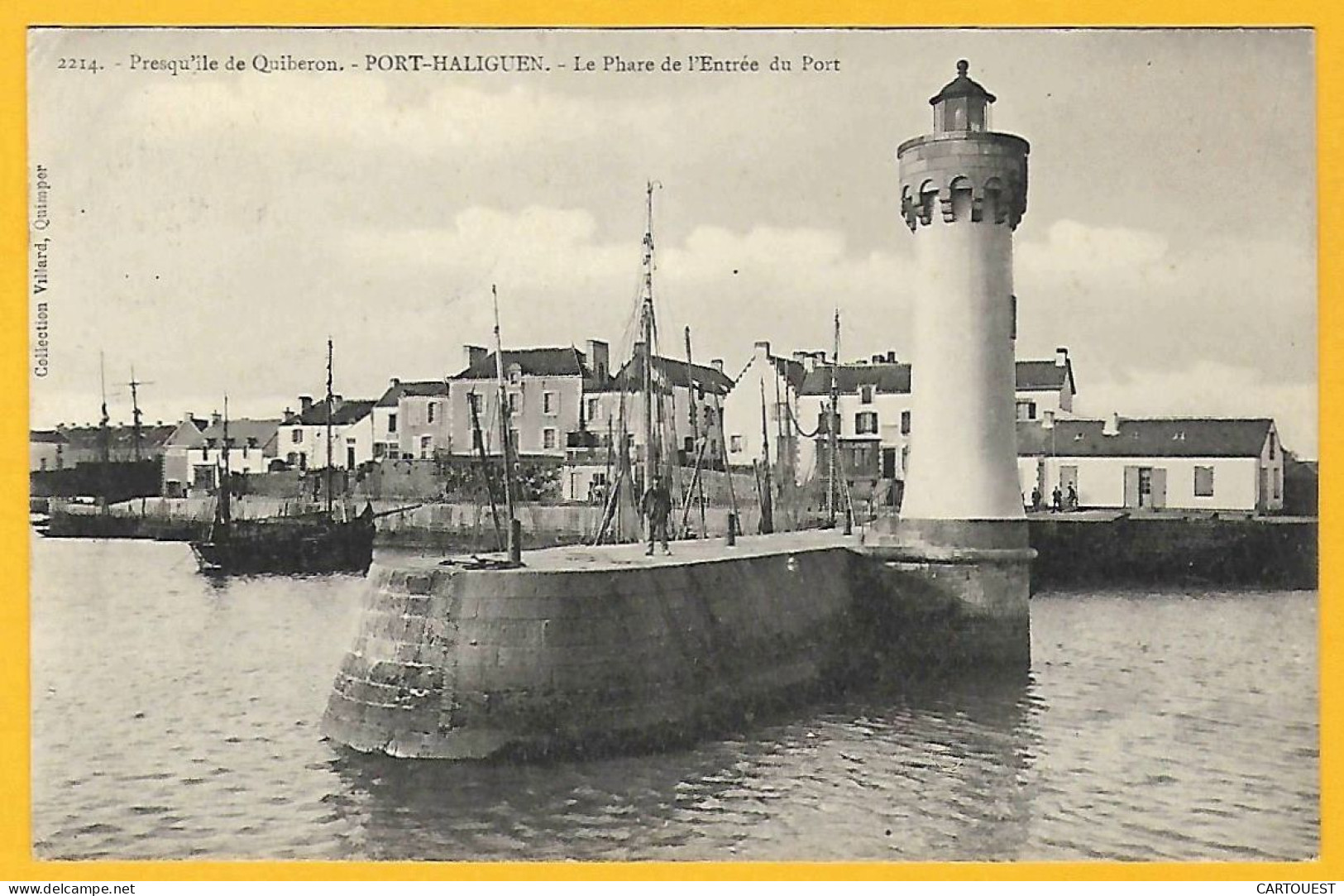 CPA QUIBERON - Port HALINGUEN - Le Phare Et L Entrée Du Port - Peu Commune - Quiberon