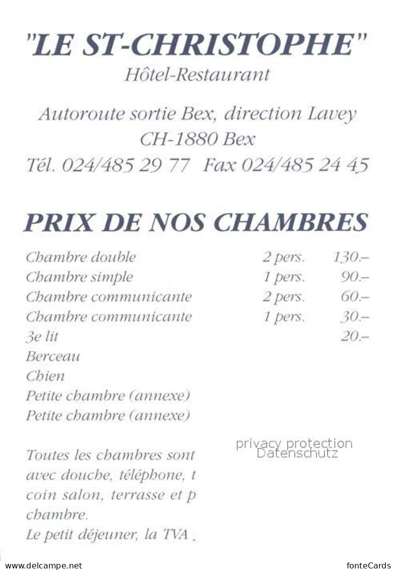 13161160 Bex VD Hotel Restaurant Le St Christophe Chambre Bex - Sonstige & Ohne Zuordnung