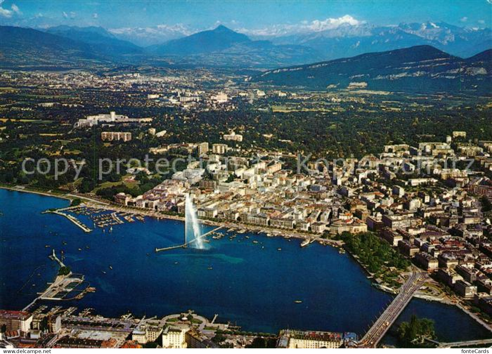 13161150 Geneve GE La Ville Et Le Mont Blanc Alpes Vue Aérienne Geneve GE - Sonstige & Ohne Zuordnung