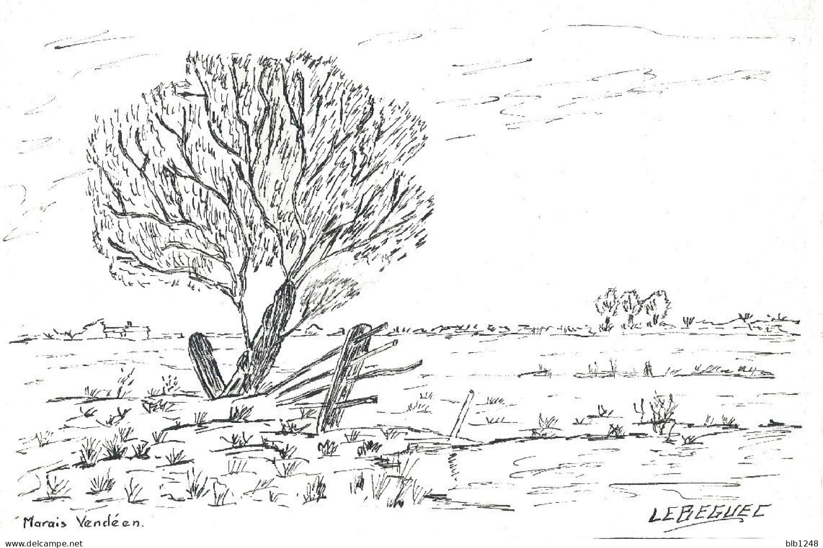 [85] Vendée >  Marais Vendéen Dessin Encre De Bernard Le Béguec - Altri & Non Classificati