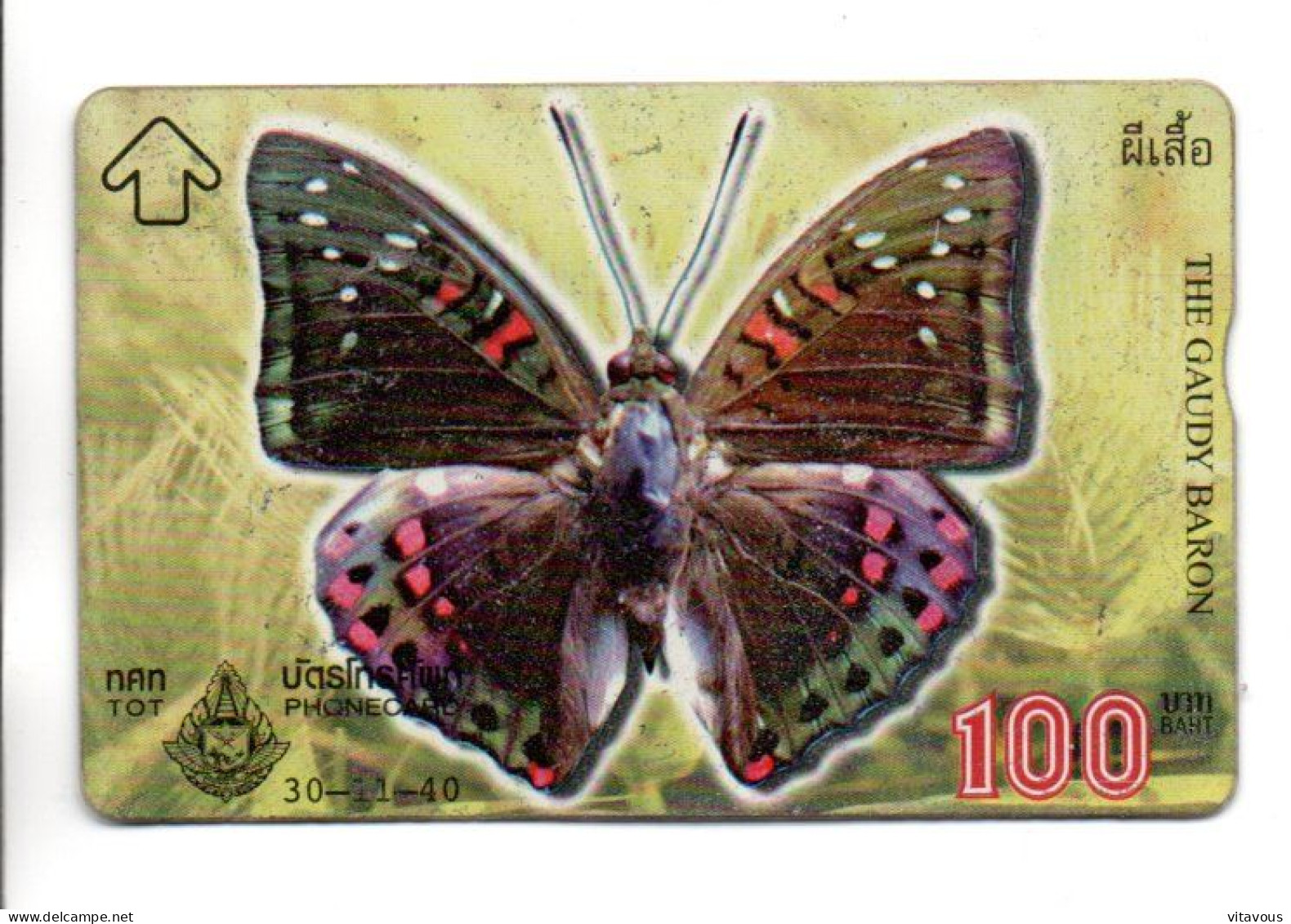 Papillon Butterfly  Télécarte Thaïlande Phonecard (K 267) - Tailandia