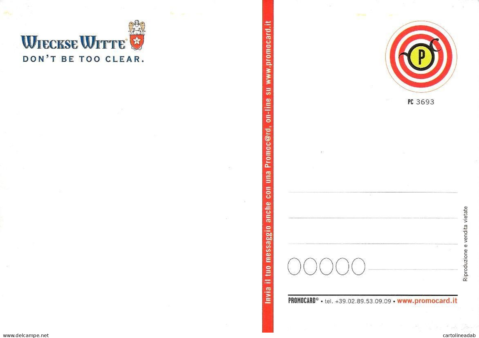 [MD9529] CPM - BIRRA WIECKSE WITTE - PROMOCARD 3693 - PERFETTA - Non Viaggiata - Publicité