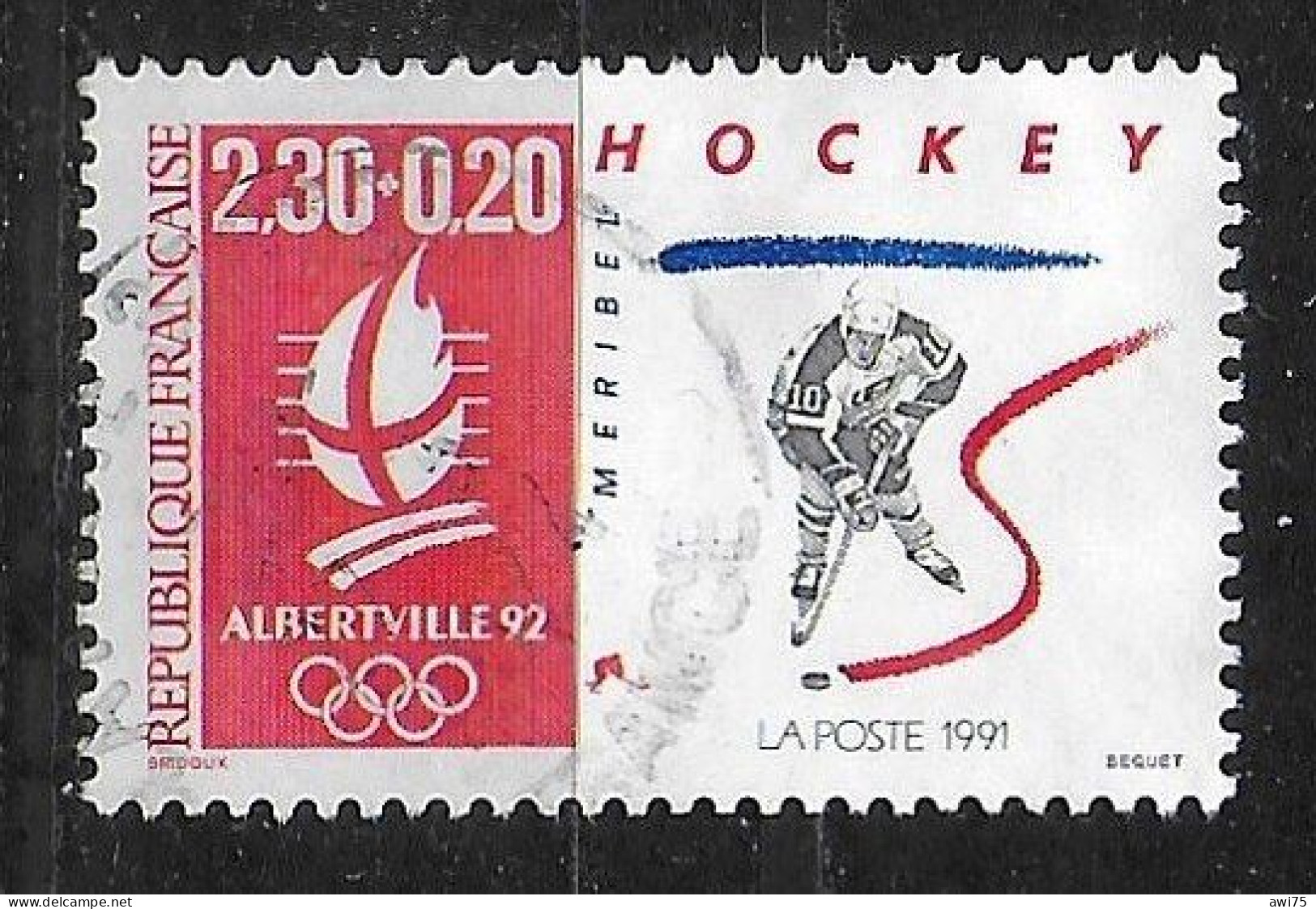 " Jeux Olympiques Albertville - Hockey" 1991 - 2677 - Oblitérés