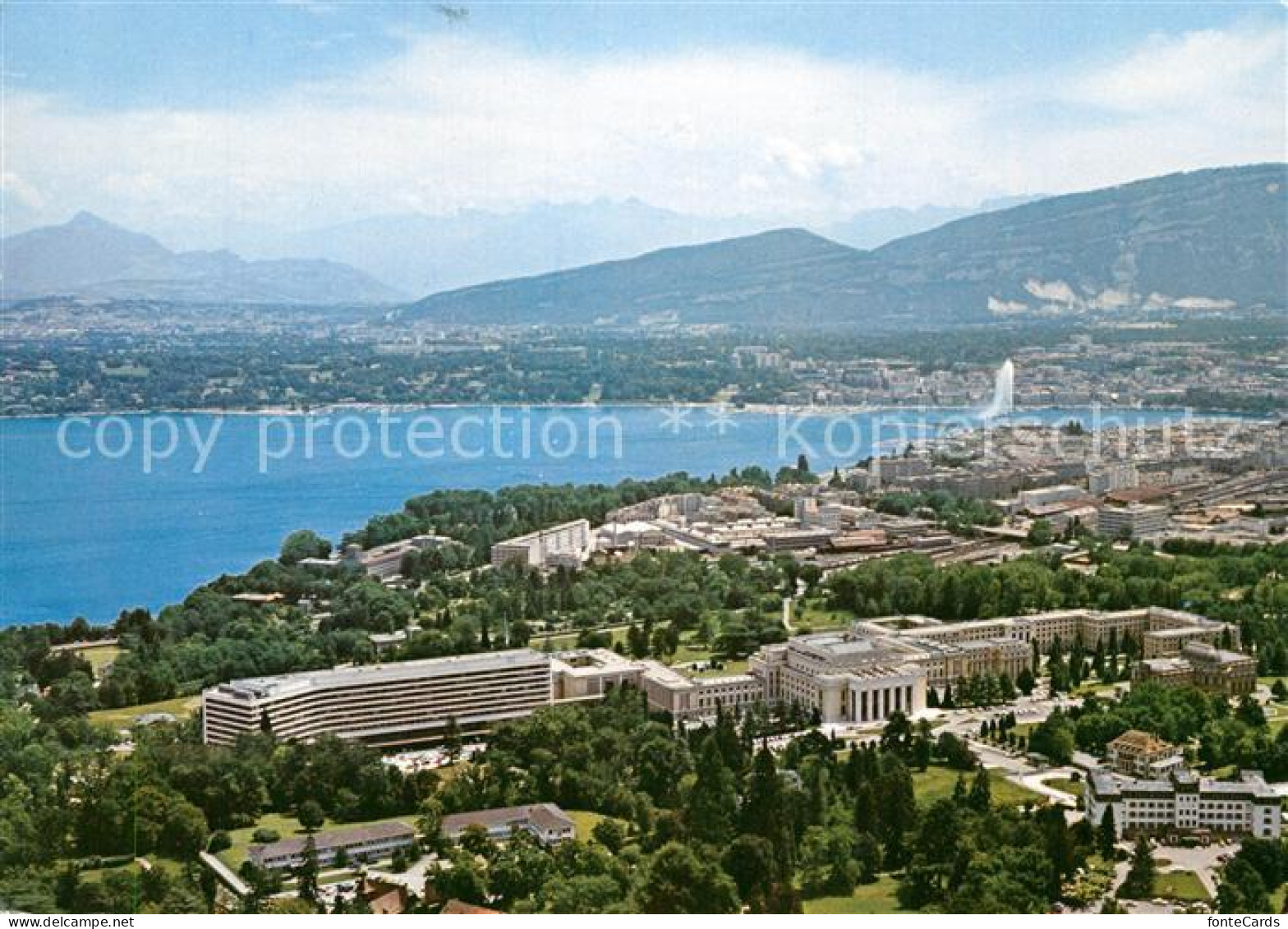 13155668 Geneve GE Le Palais Des Nations Et La Rade Fliegeraufnahme Geneve - Andere & Zonder Classificatie