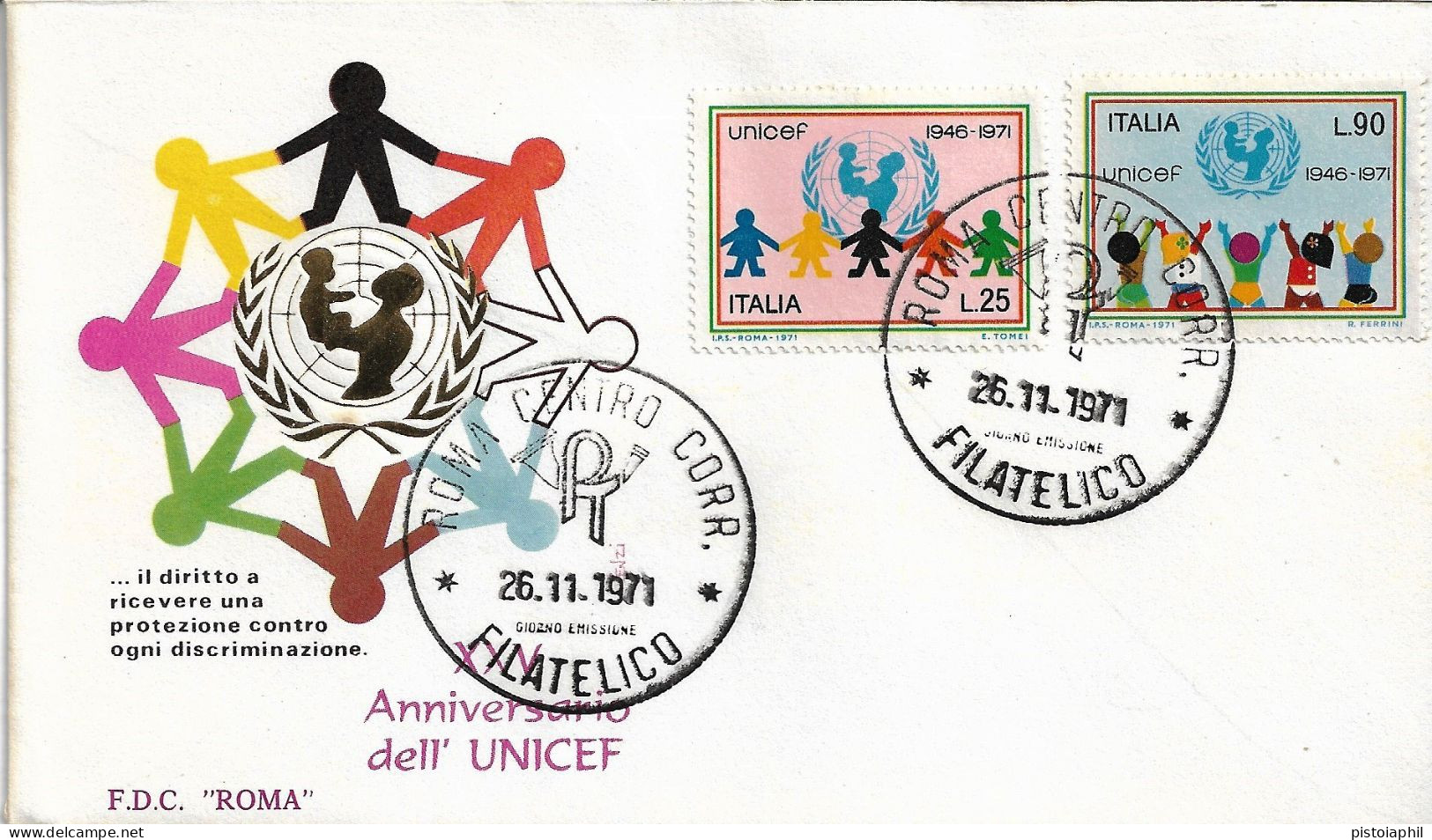 Fdc Roma: UNICEF 1971; No Viaggiata; AF - FDC